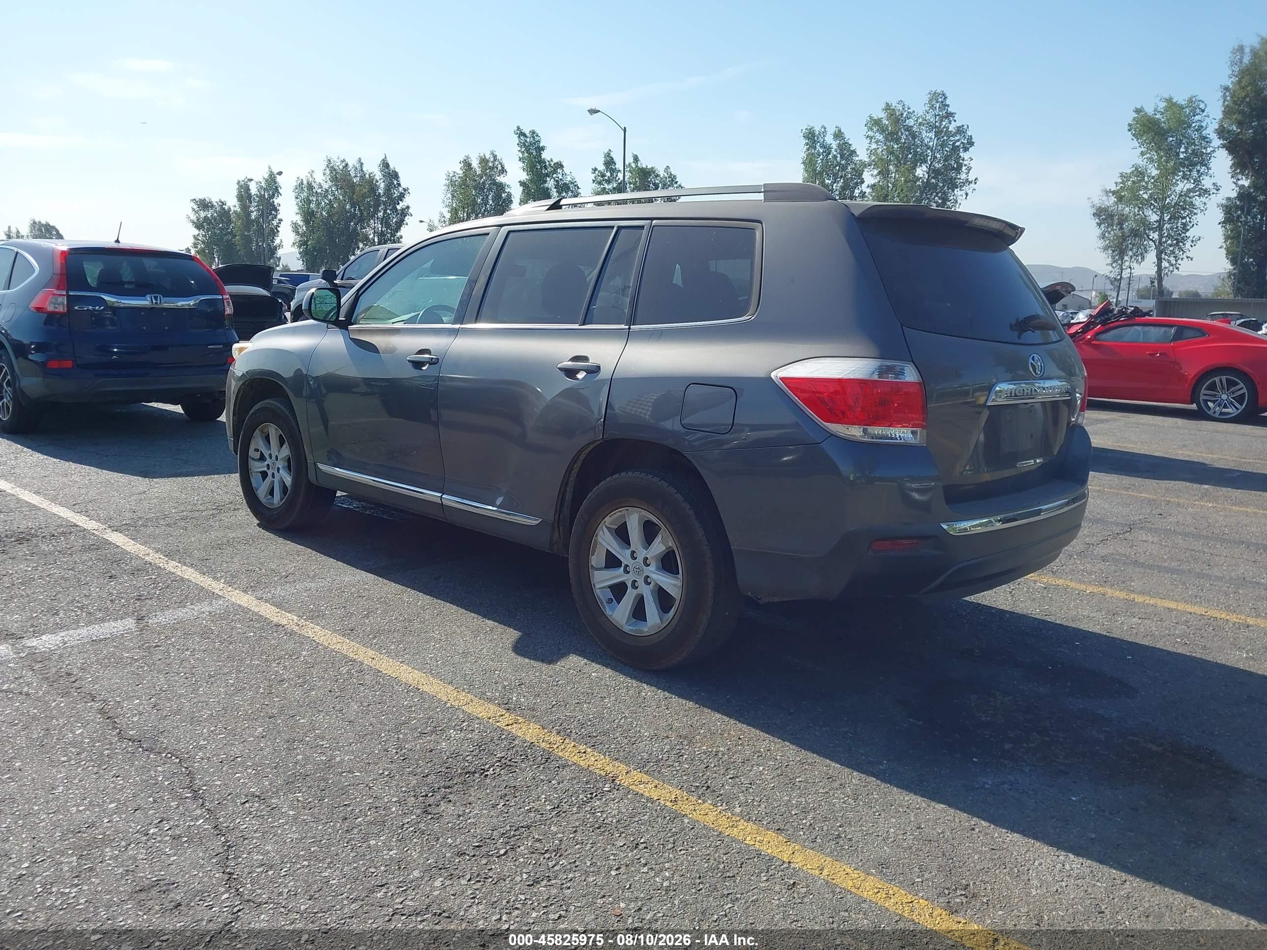 2012 Toyota Highlander Base V6 Gray vin: 5TDZK3EHXCS056904