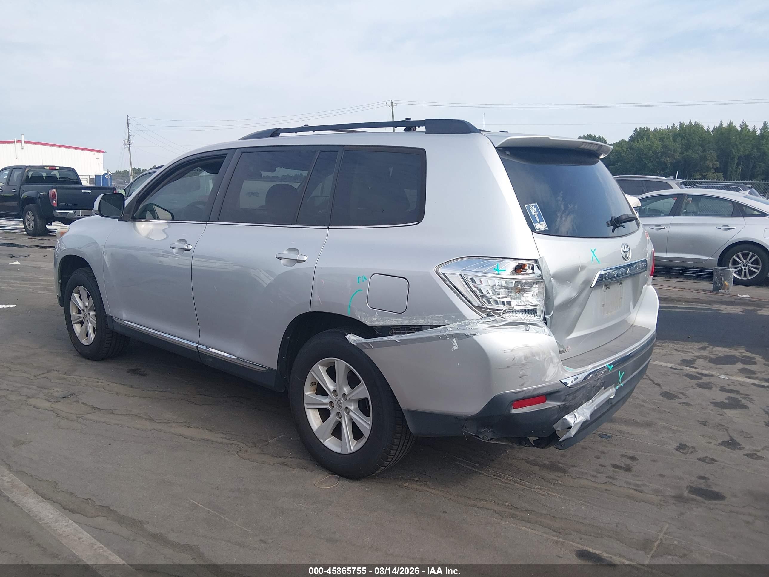 2012 Toyota Highlander Base V6 Серебряный vin: 5TDZK3EHXCS060211