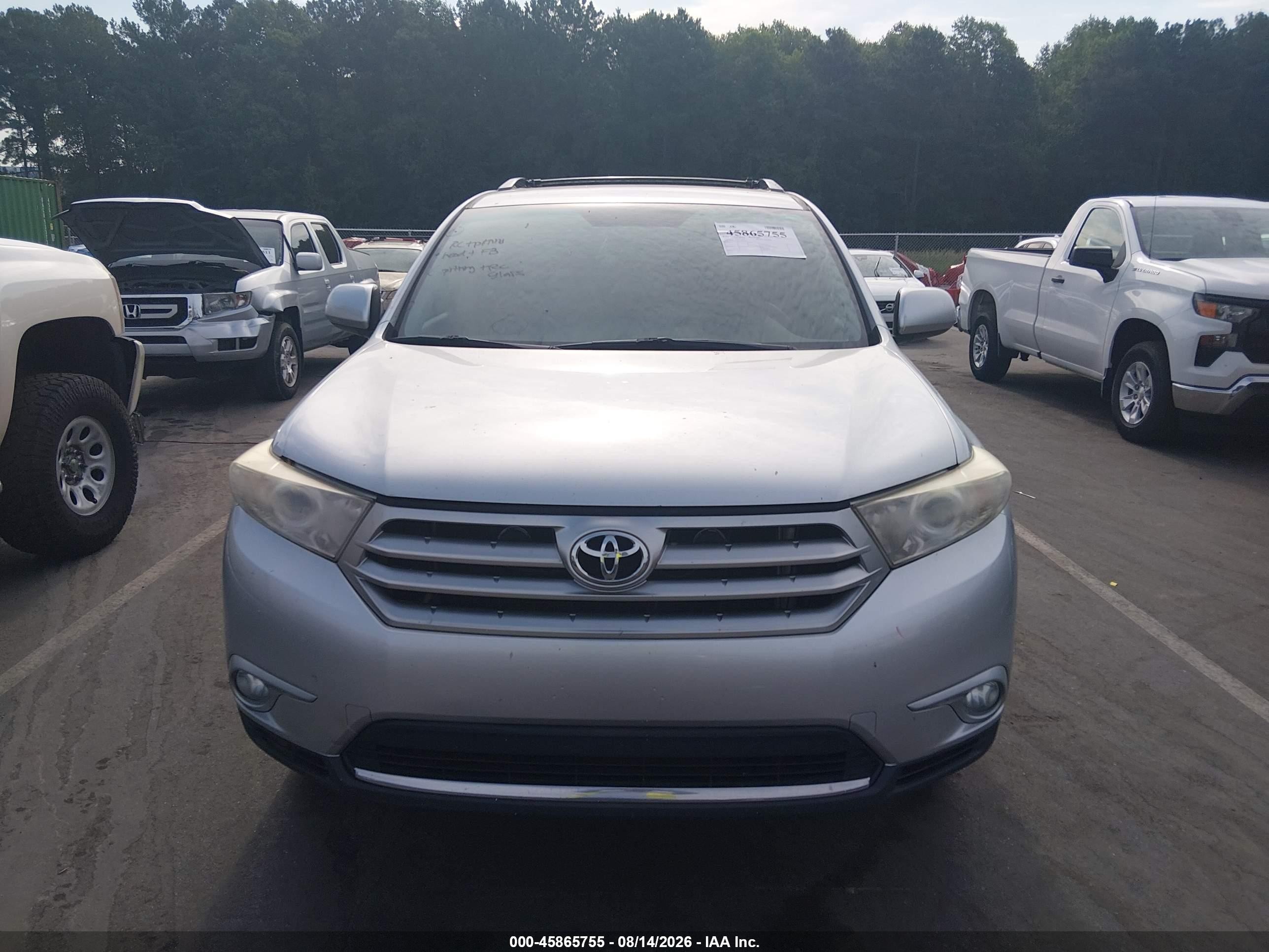 2012 Toyota Highlander Base V6 Серебряный vin: 5TDZK3EHXCS060211