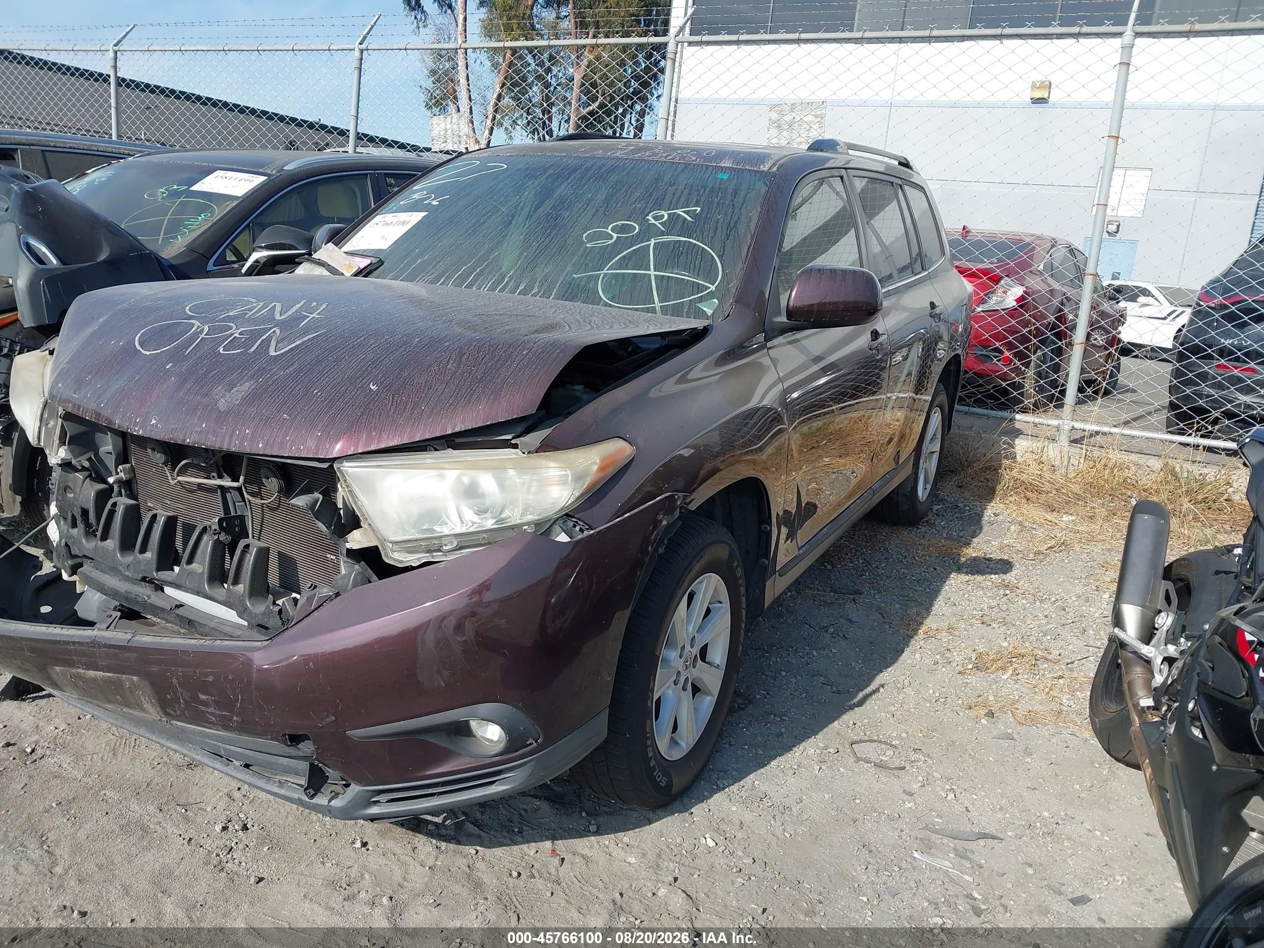 2012 Toyota Highlander Se V6 Purple vin: 5TDZK3EHXCS070169