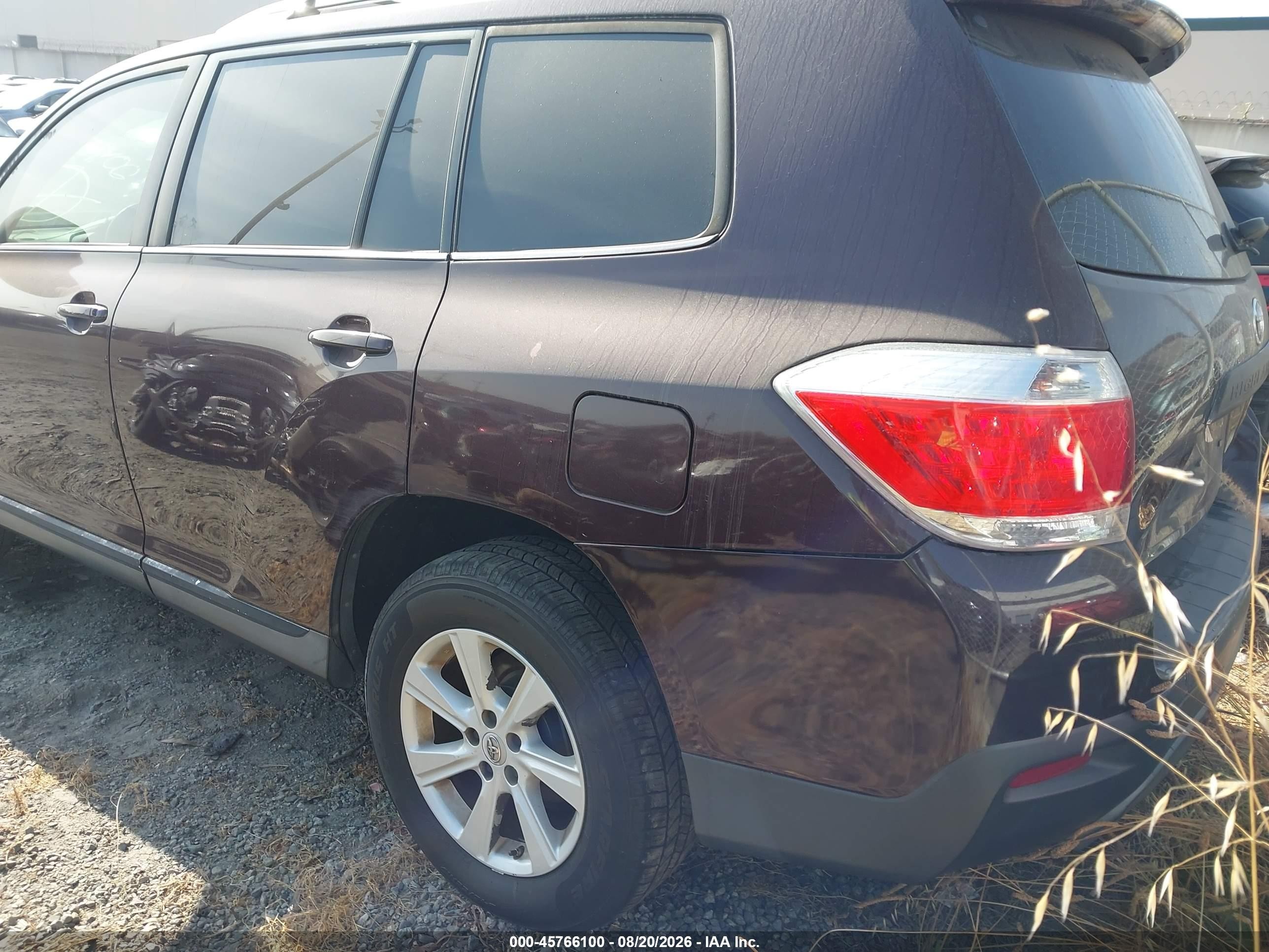 2012 Toyota Highlander Se V6 Purple vin: 5TDZK3EHXCS070169