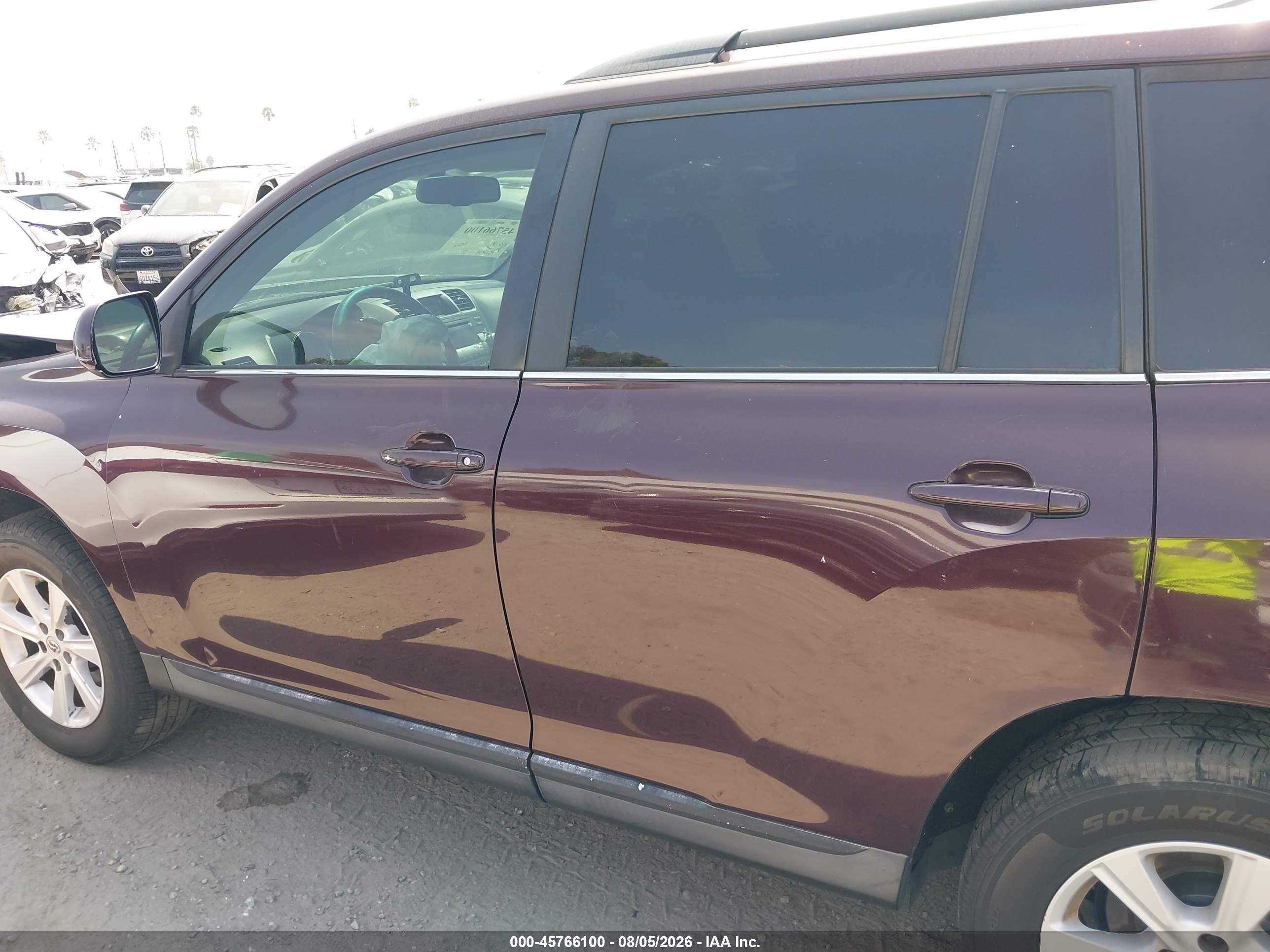 2012 Toyota Highlander Se V6 Purple vin: 5TDZK3EHXCS070169