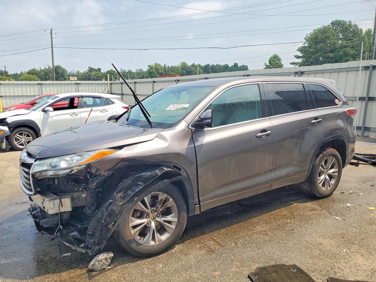 2015 Toyota Highlander Le Plus Gray vin: 5TDZKRFH0FS084460