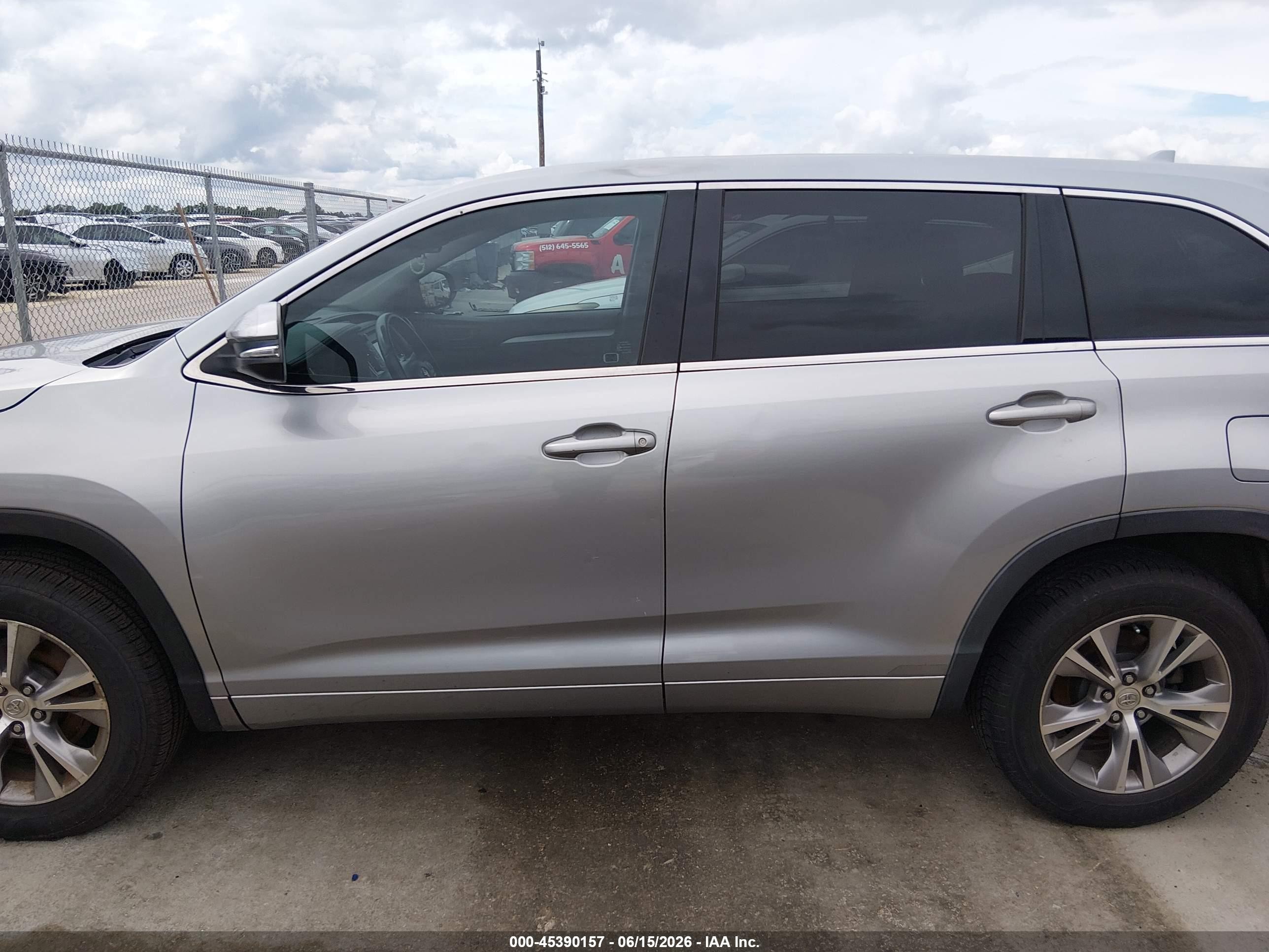 2015 Toyota Highlander Le Plus V6 Silver vin: 5TDZKRFH1FS081616