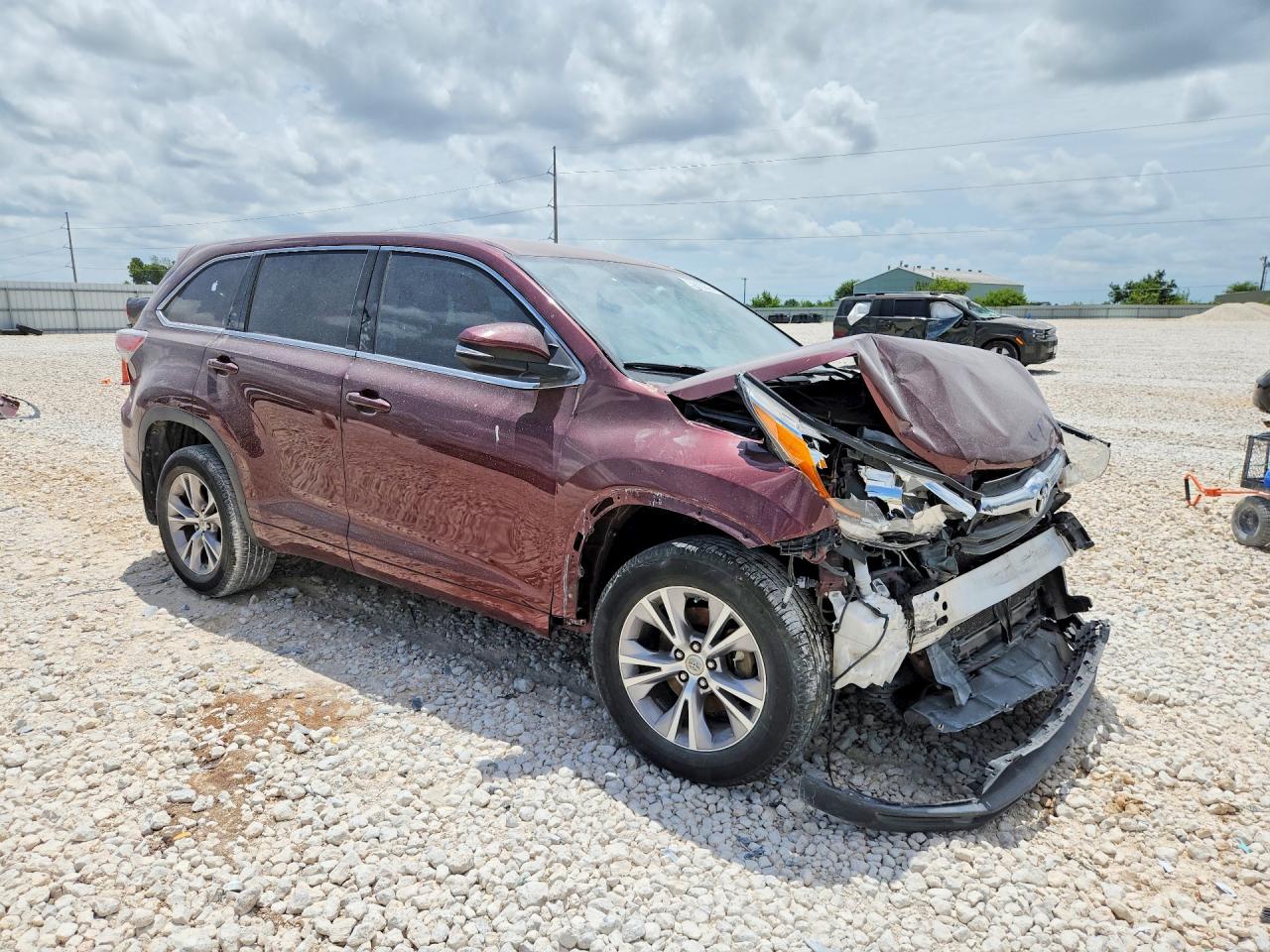 2015 Toyota Highlander Le Plus Maroon vin: 5TDZKRFH1FS112623