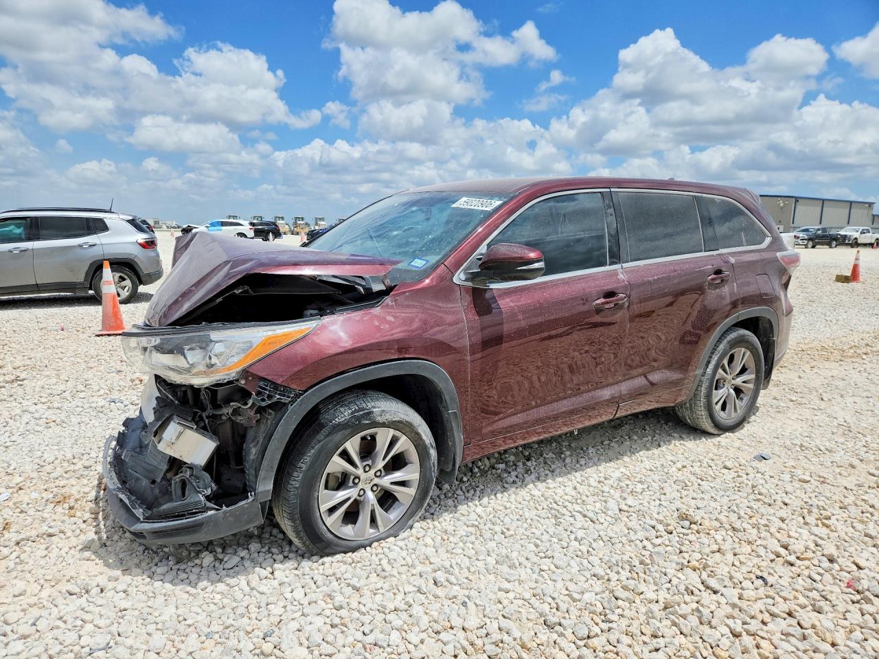 2015 Toyota Highlander Le Plus Maroon vin: 5TDZKRFH1FS112623