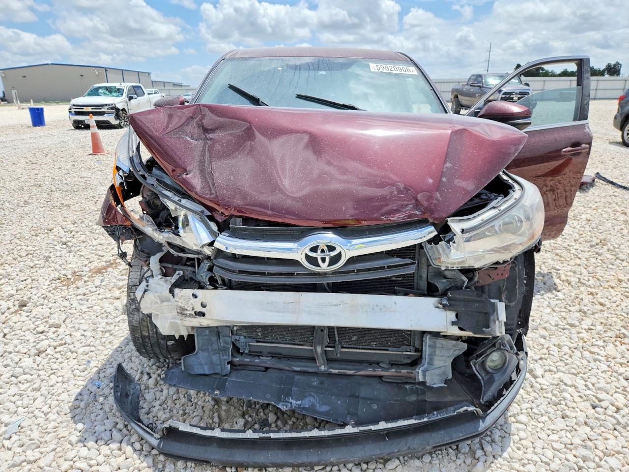 2015 Toyota Highlander Le Plus Maroon vin: 5TDZKRFH1FS112623