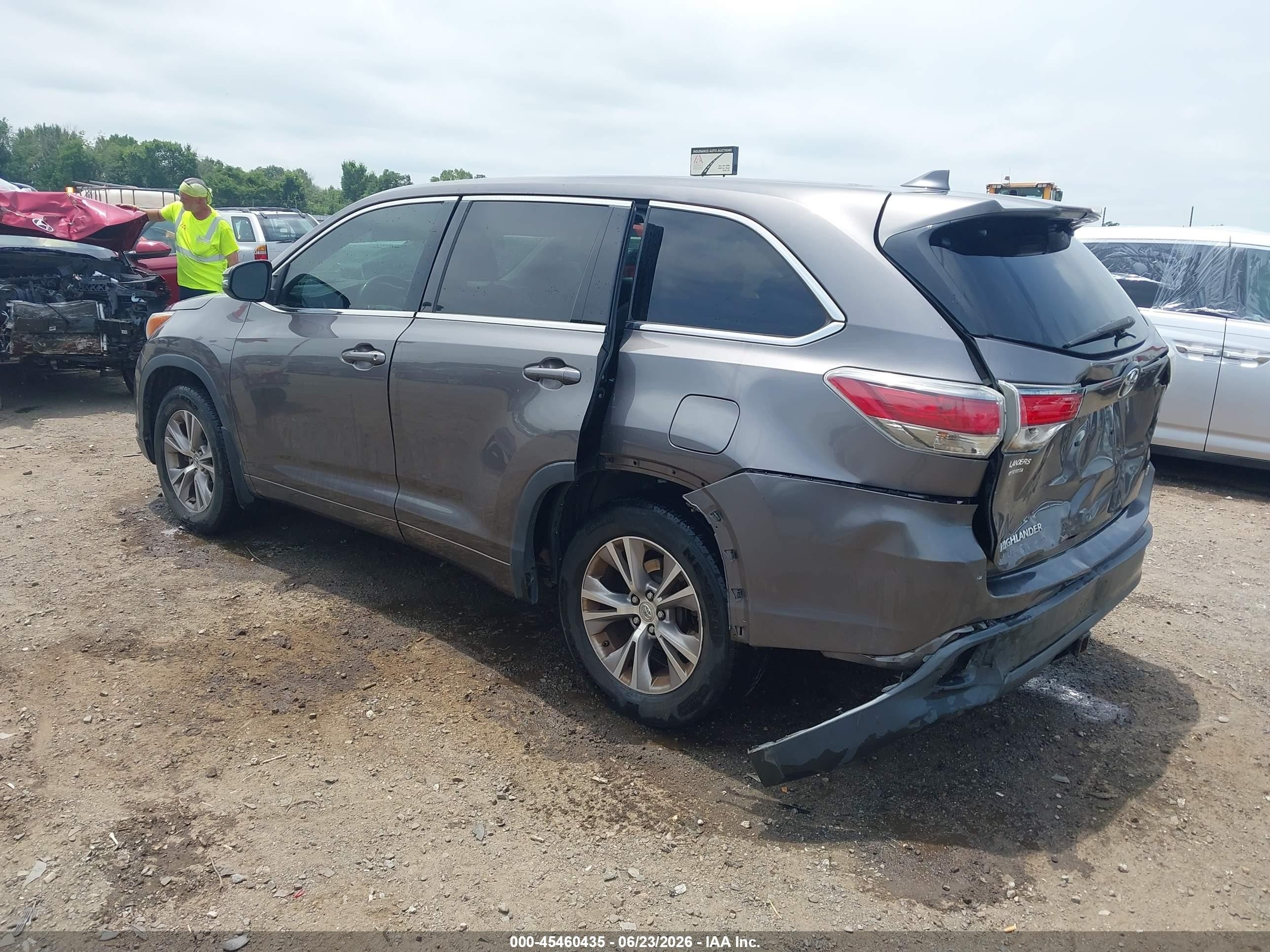 2015 Toyota Highlander Le Plus V6 Gray vin: 5TDZKRFH3FS086817