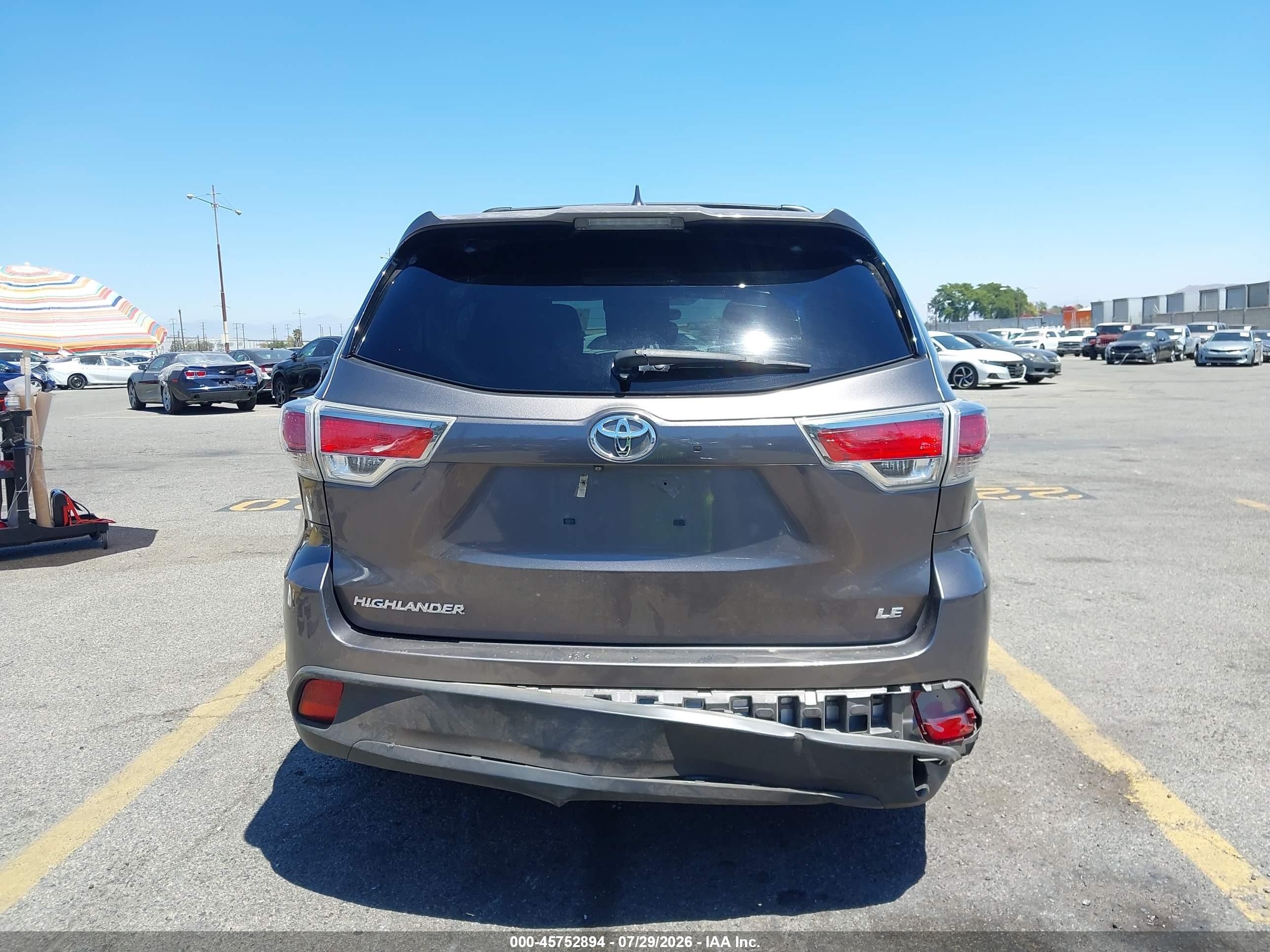 2015 Toyota Highlander Le Plus V6 Black vin: 5TDZKRFH5FS050207