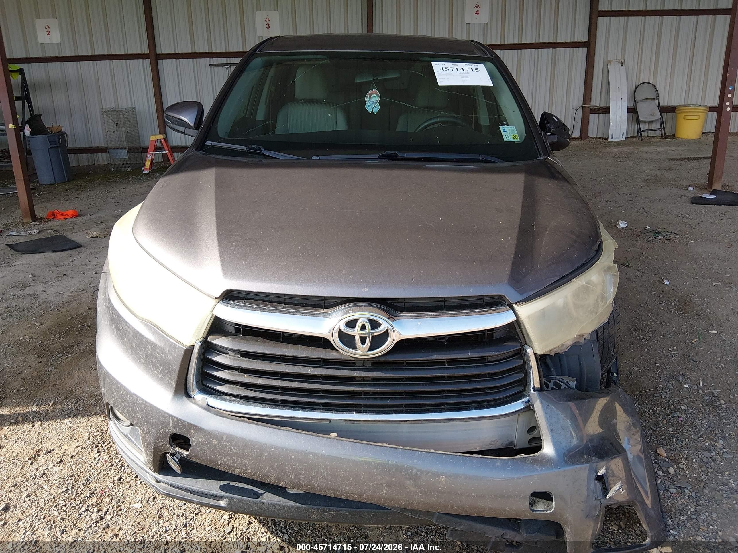 2015 Toyota Highlander Le Plus V6 Gray vin: 5TDZKRFH5FS074717
