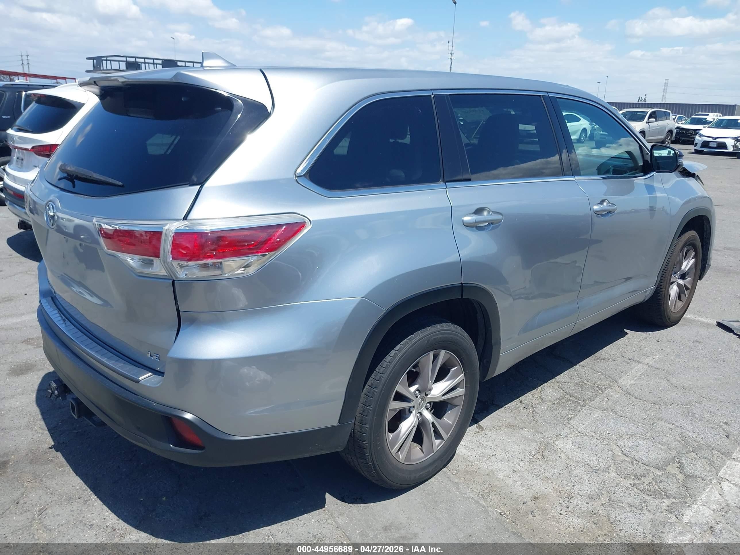 2014 Toyota Highlander Le Plus V6 Silver vin: 5TDZKRFH6ES032975