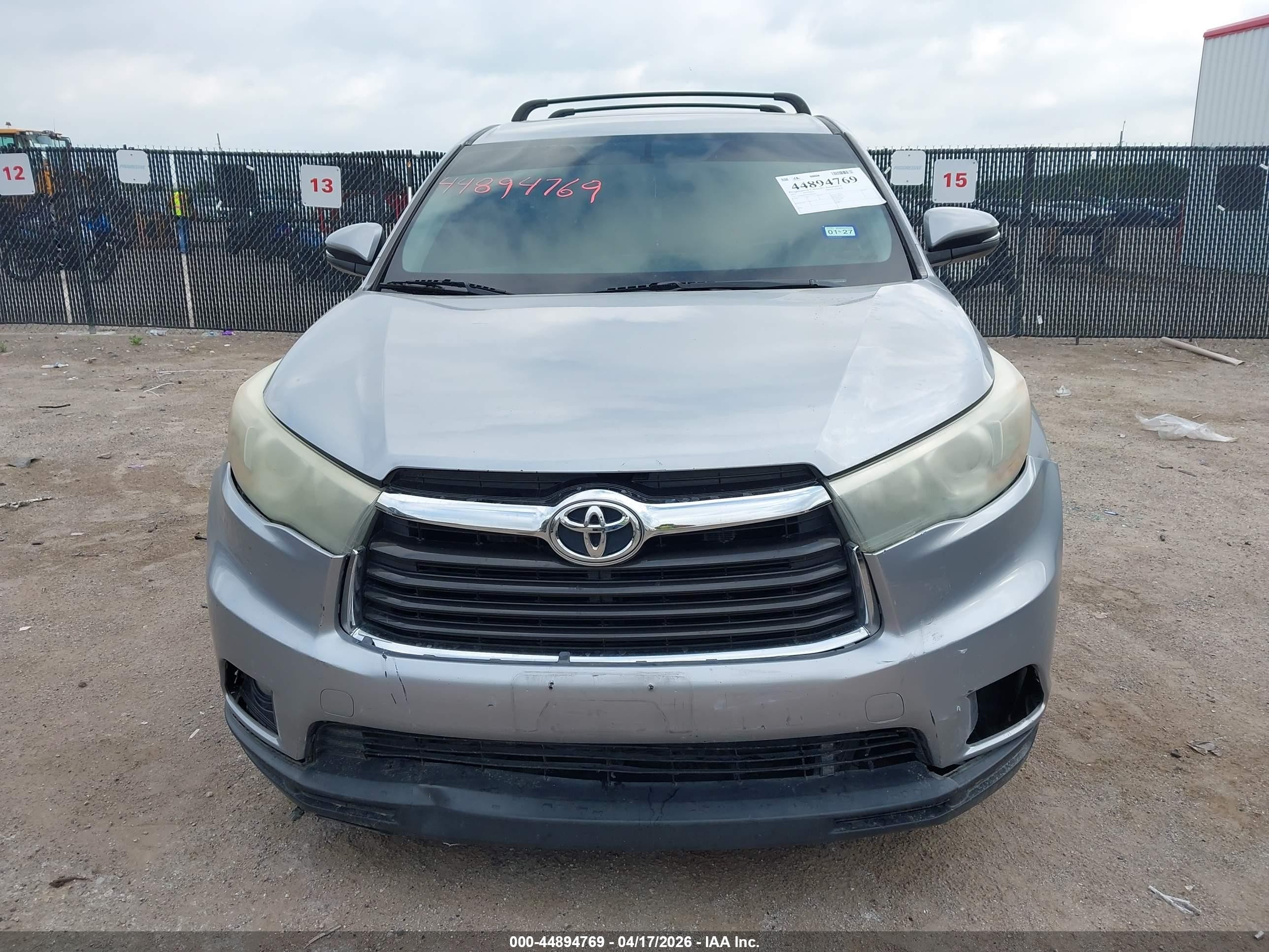 2015 Toyota Highlander Le Plus V6 Серый vin: 5TDZKRFH6FS064410