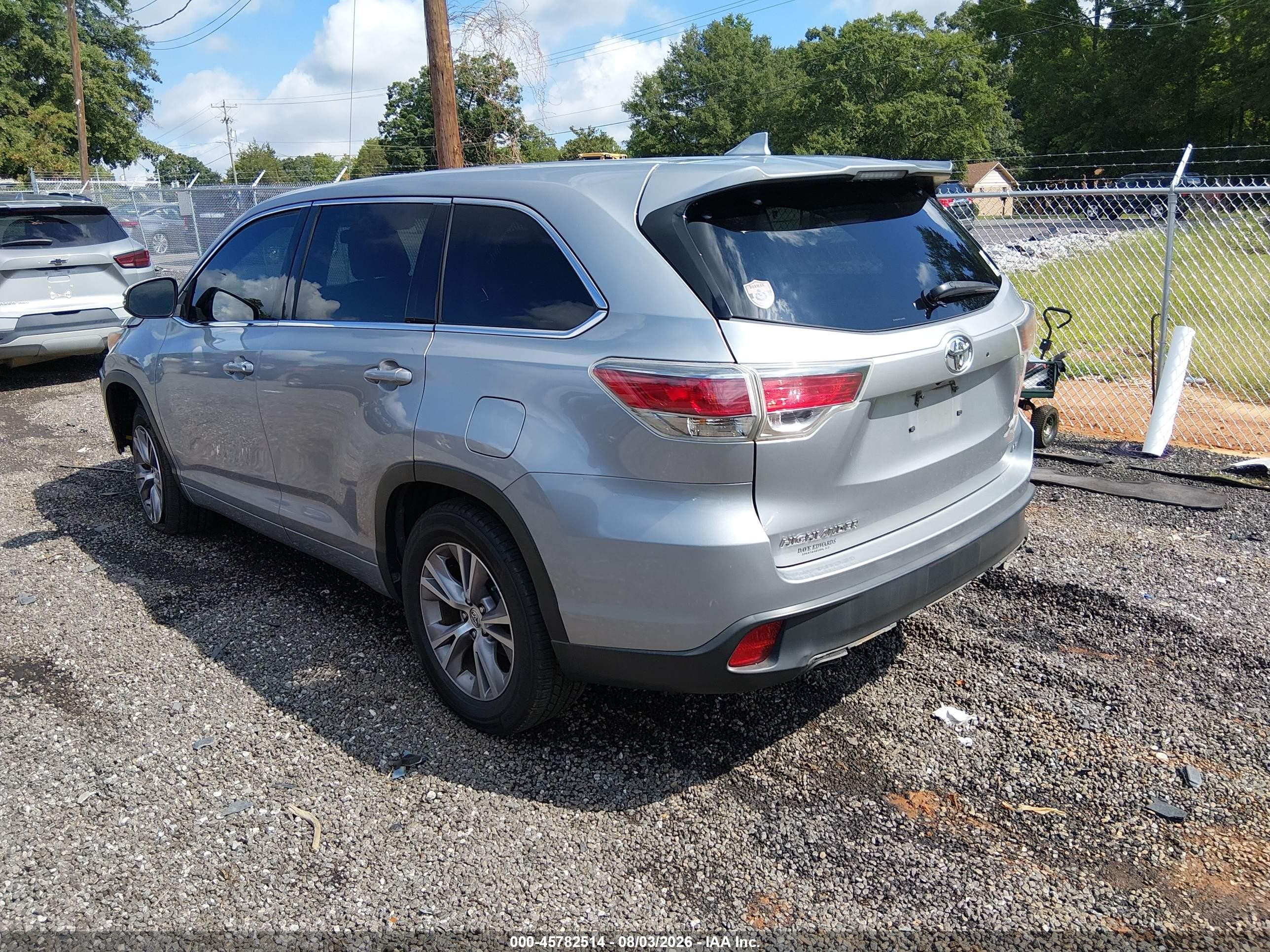 2015 Toyota Highlander Le Plus V6 Silver vin: 5TDZKRFH6FS115260