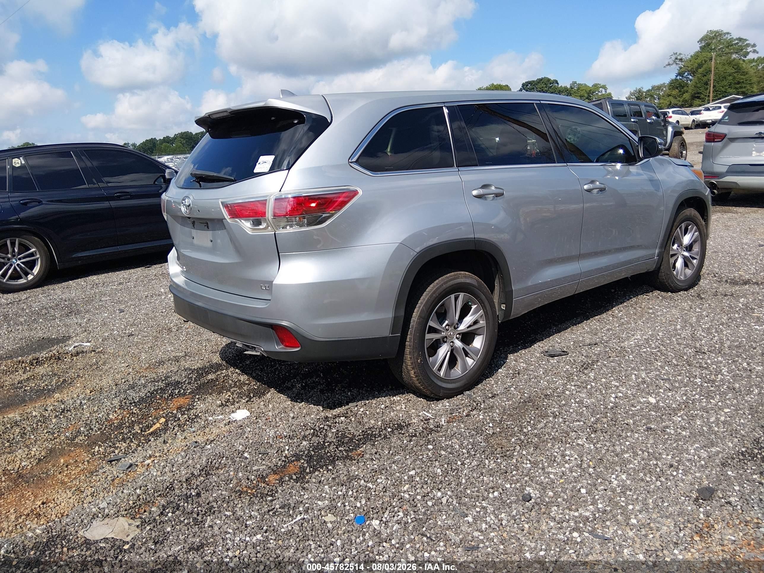 2015 Toyota Highlander Le Plus V6 Silver vin: 5TDZKRFH6FS115260