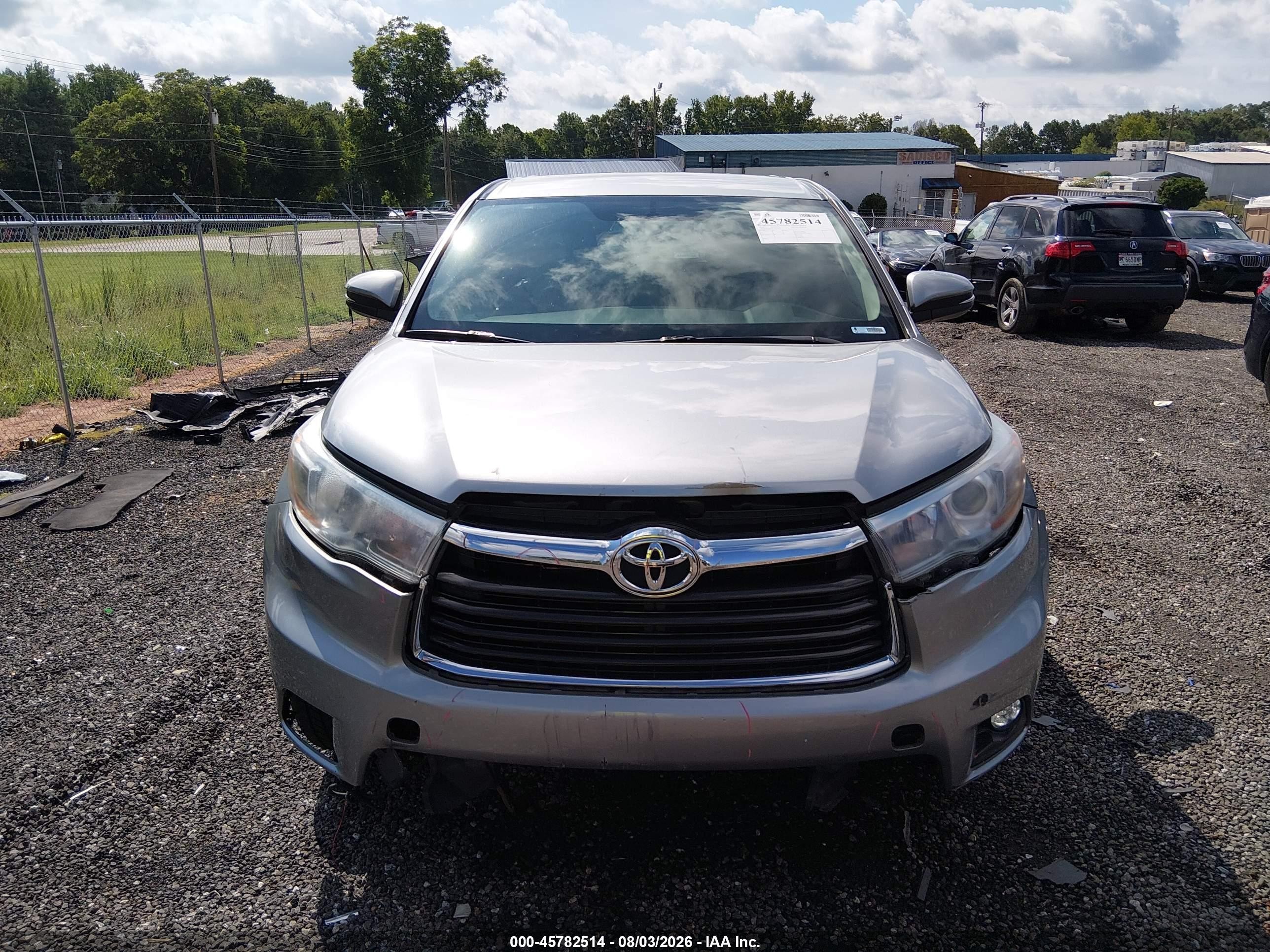 2015 Toyota Highlander Le Plus V6 Silver vin: 5TDZKRFH6FS115260