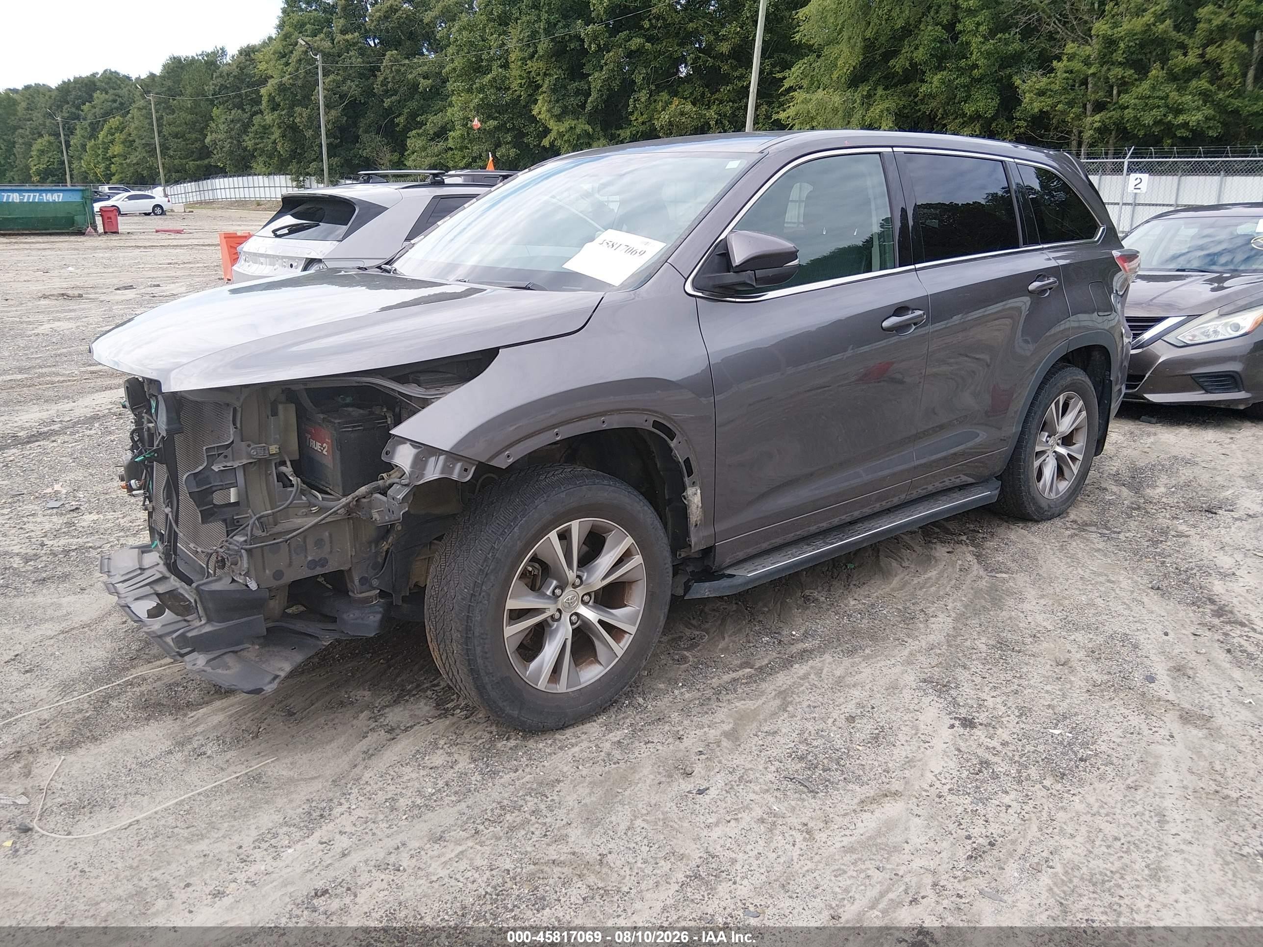 2015 Toyota Highlander Le Plus V6 Gray vin: 5TDZKRFH8FS063002