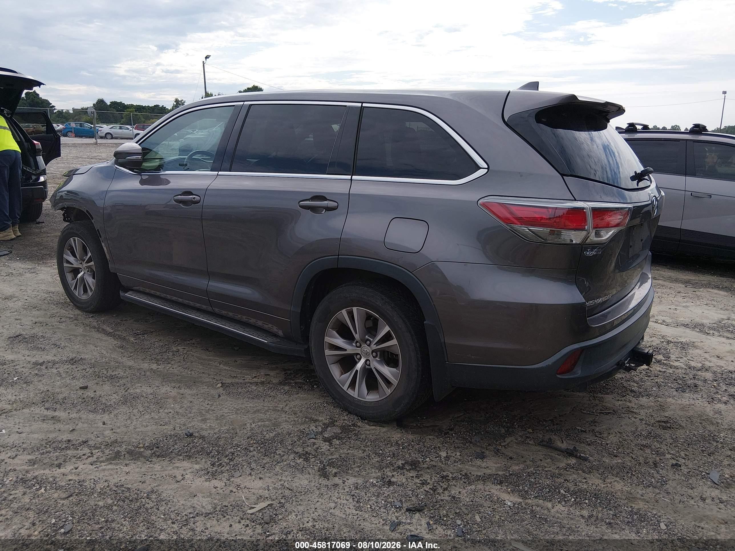 2015 Toyota Highlander Le Plus V6 Gray vin: 5TDZKRFH8FS063002