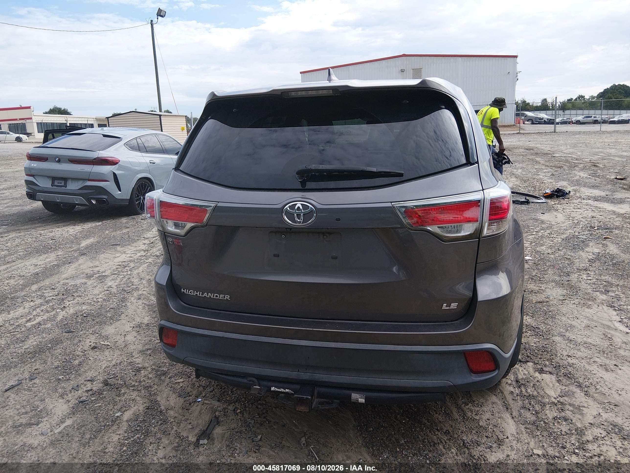 2015 Toyota Highlander Le Plus V6 Gray vin: 5TDZKRFH8FS063002