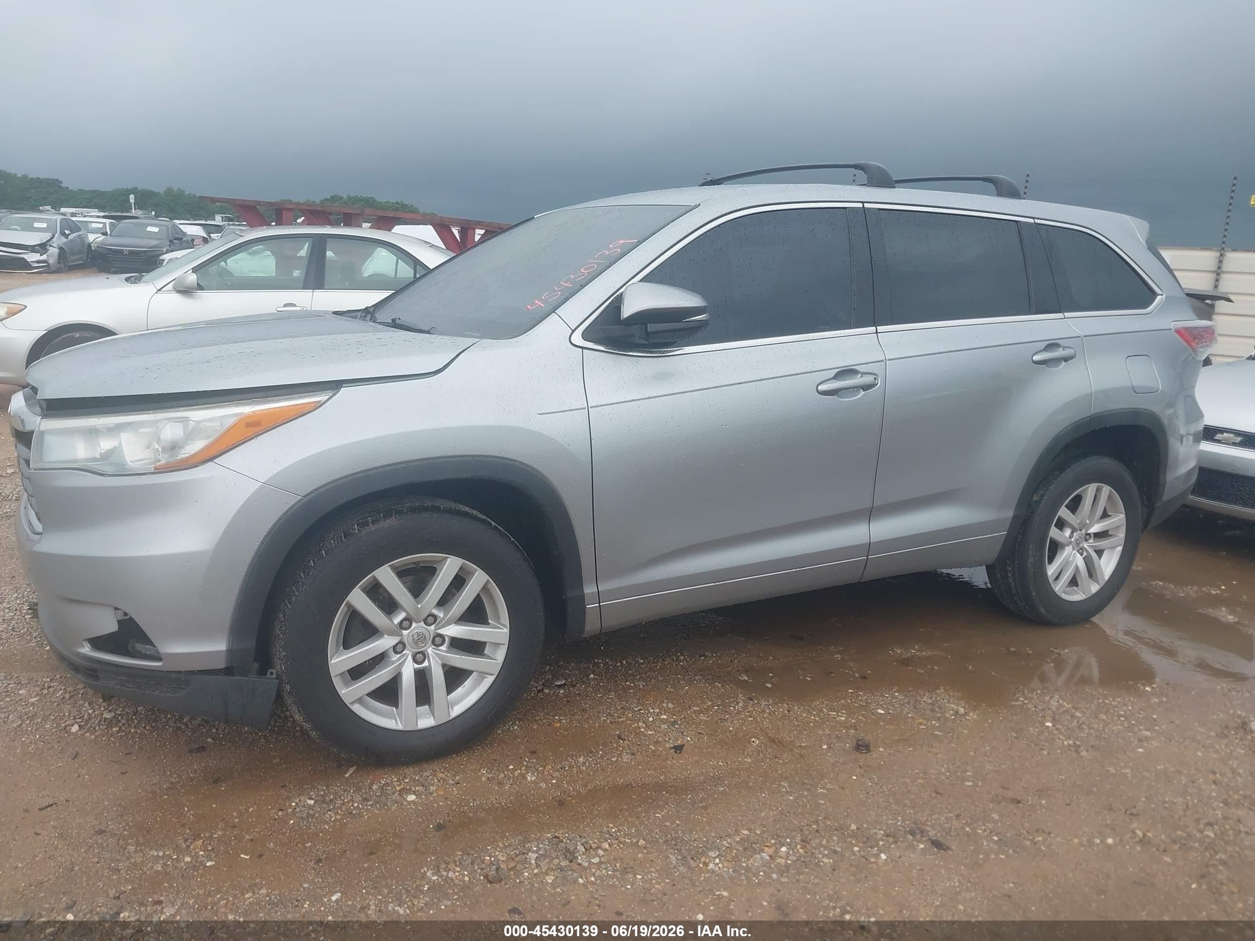 2015 Toyota Highlander Le V6 Silver vin: 5TDZKRFH8FS116507