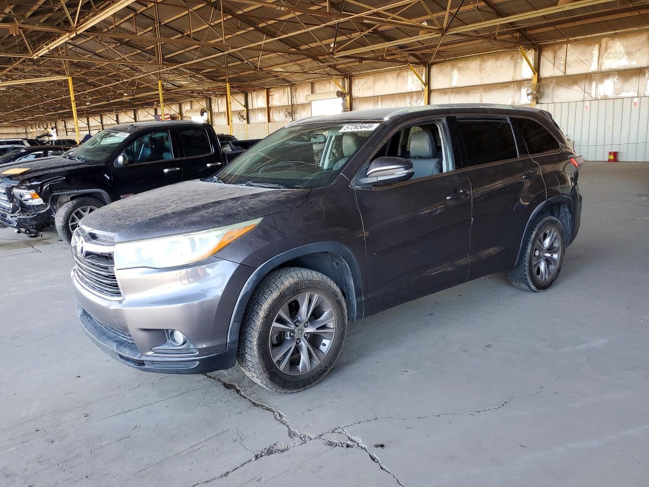 2015 Toyota Highlander Le Plus Gray vin: 5TDZKRFH9FS073232