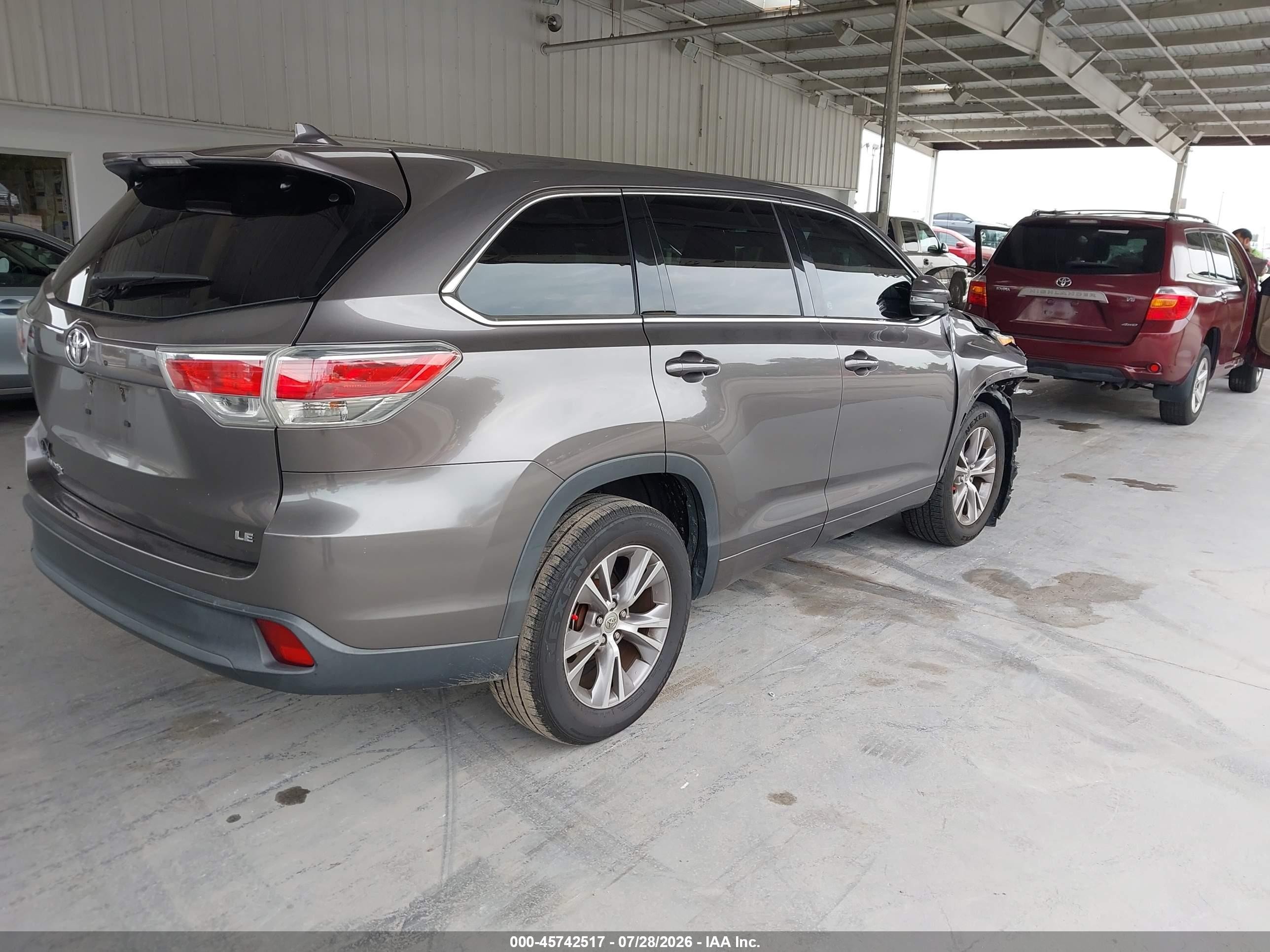 2014 Toyota Highlander Le/le Plus Серый vin: 5TDZKRFHXES011272