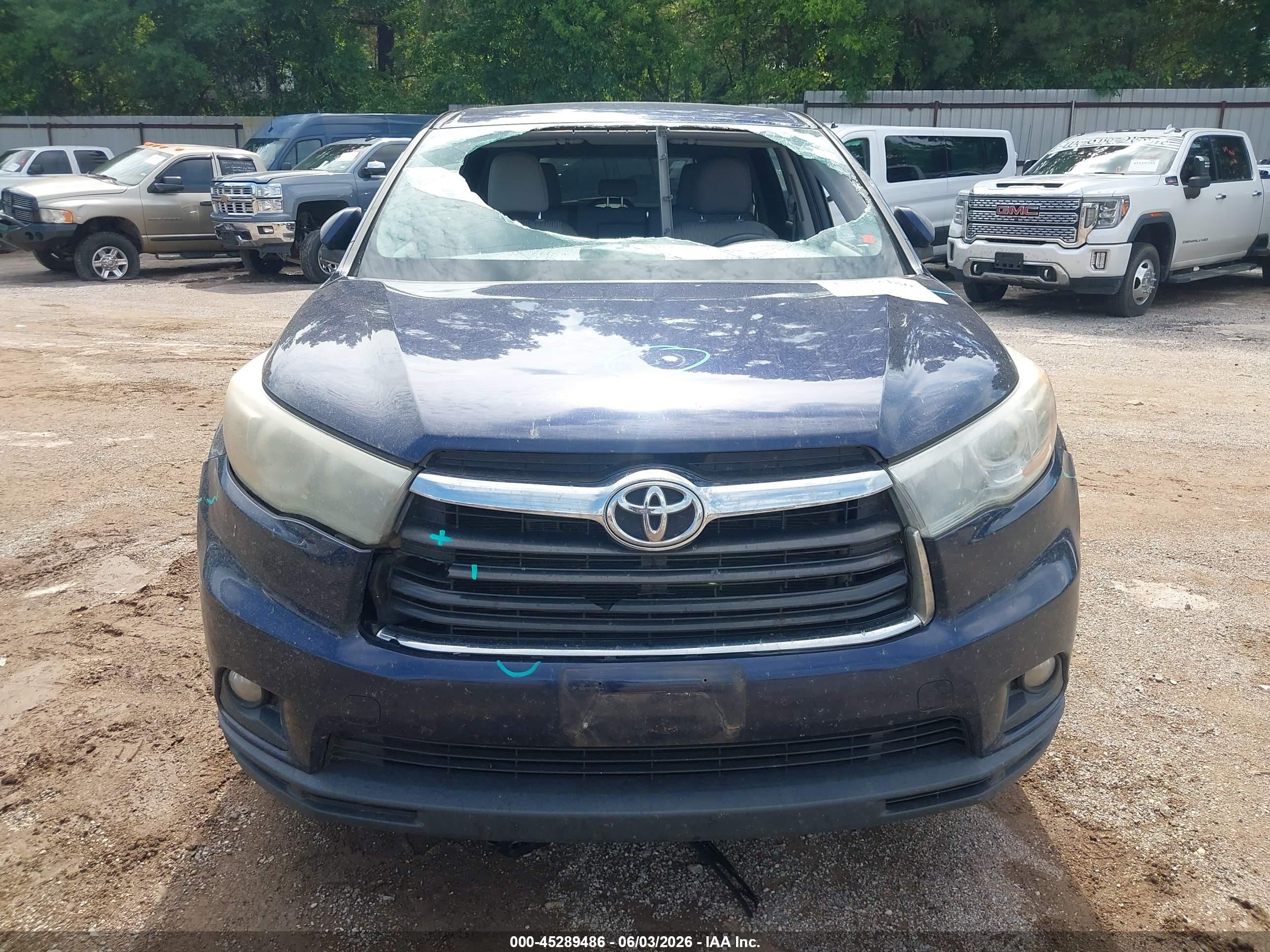 2015 Toyota Highlander Le Plus V6 Синий vin: 5TDZKRFHXFS069979