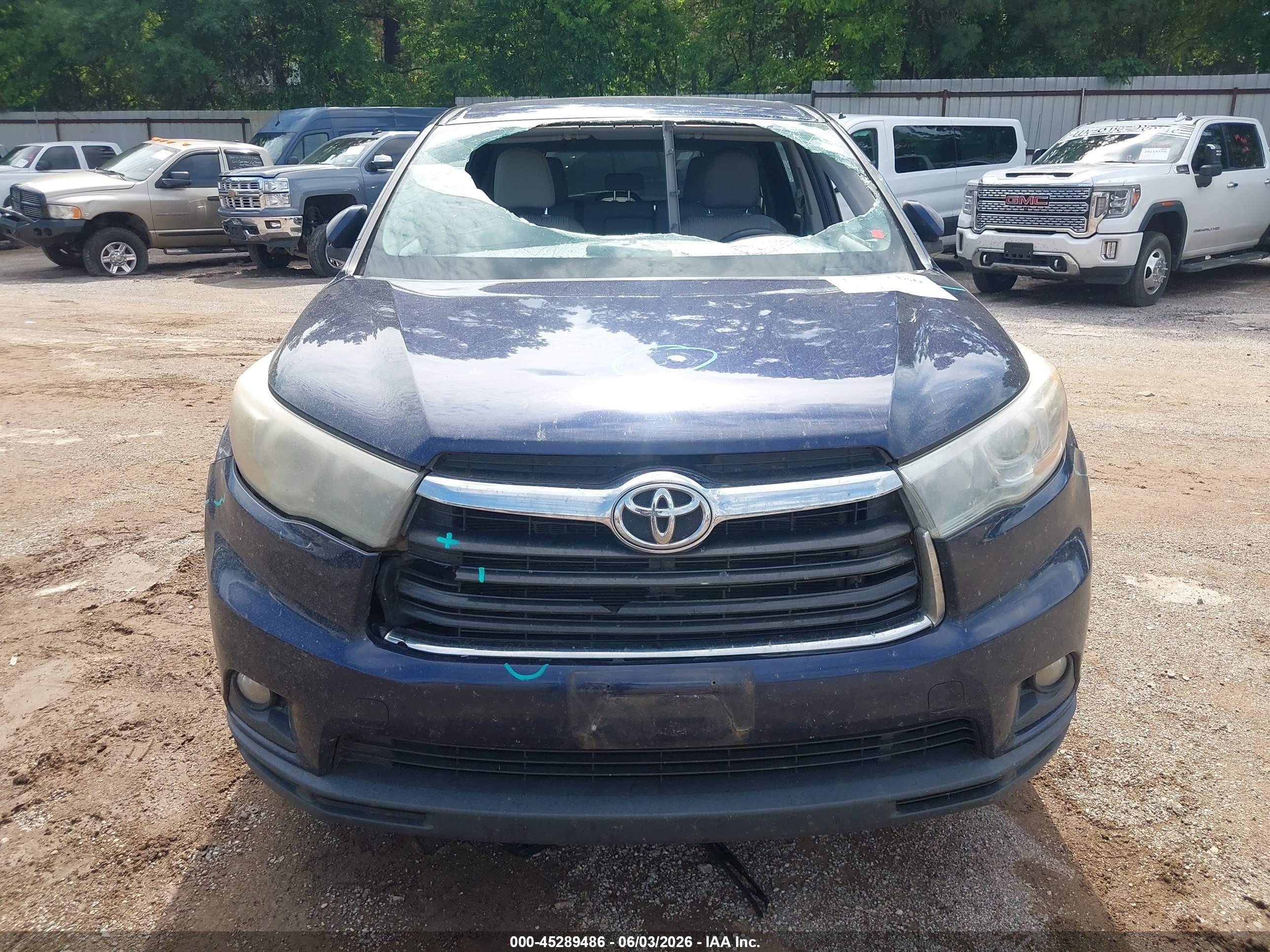 2015 Toyota Highlander Le Plus V6 Синий vin: 5TDZKRFHXFS069979