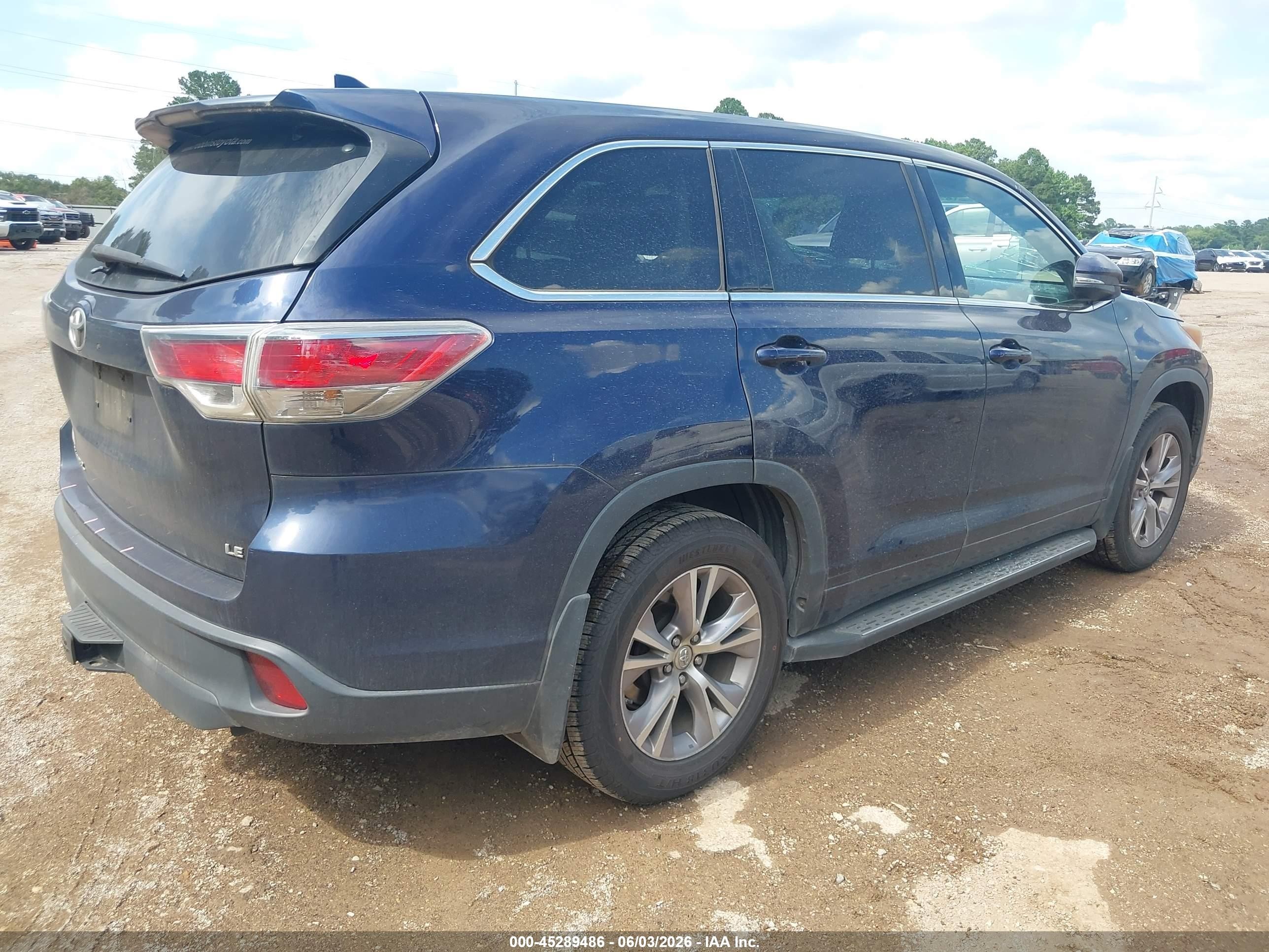 2015 Toyota Highlander Le Plus V6 Синий vin: 5TDZKRFHXFS069979