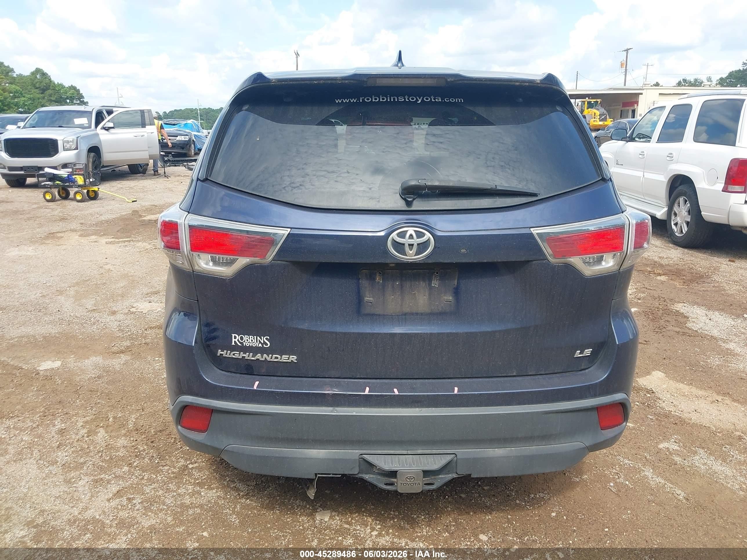 2015 Toyota Highlander Le Plus V6 Синий vin: 5TDZKRFHXFS069979