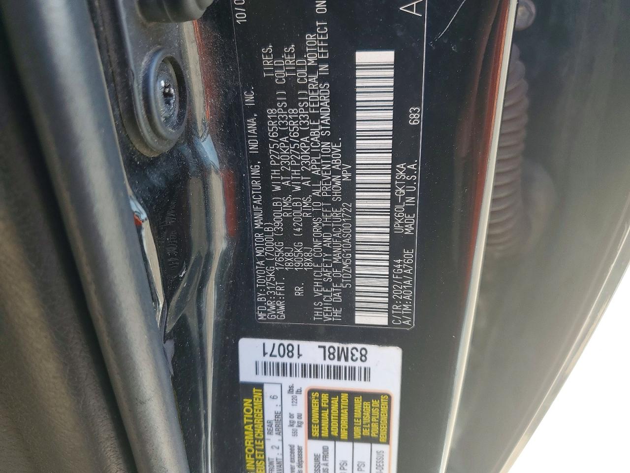2010 Toyota Sequoia Sr5 Black vin: 5TDZM5G10AS001722