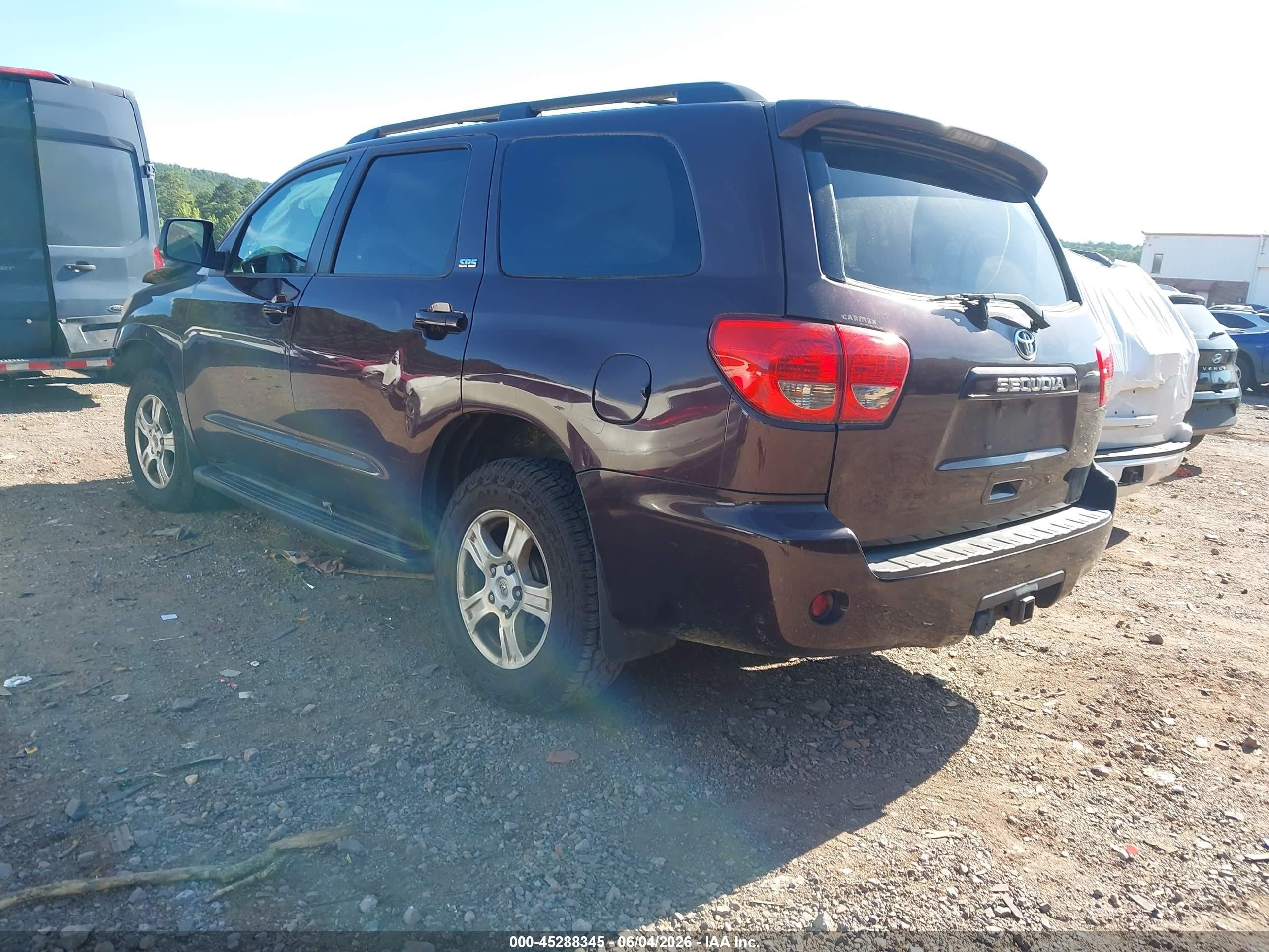 2012 Toyota Sequoia Sr5 4.6l V8 Purple vin: 5TDZM5G14CS003735