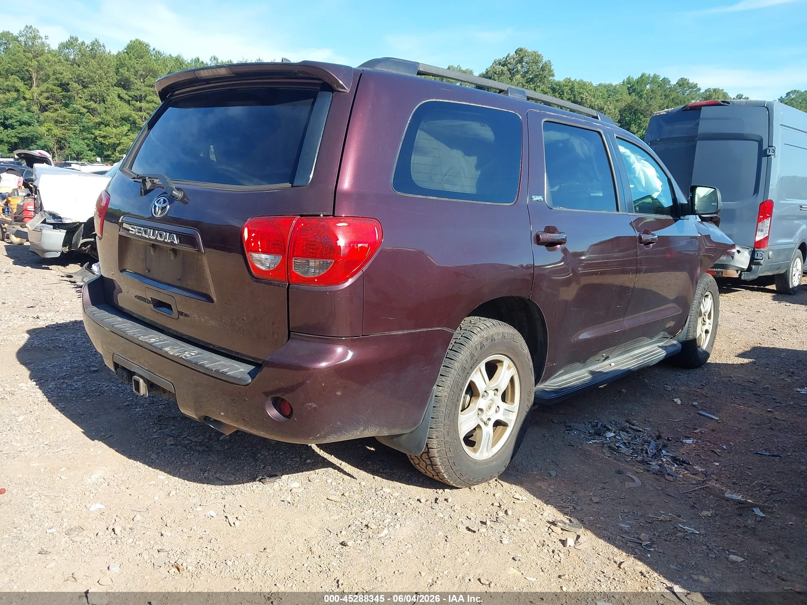 2012 Toyota Sequoia Sr5 4.6l V8 Purple vin: 5TDZM5G14CS003735