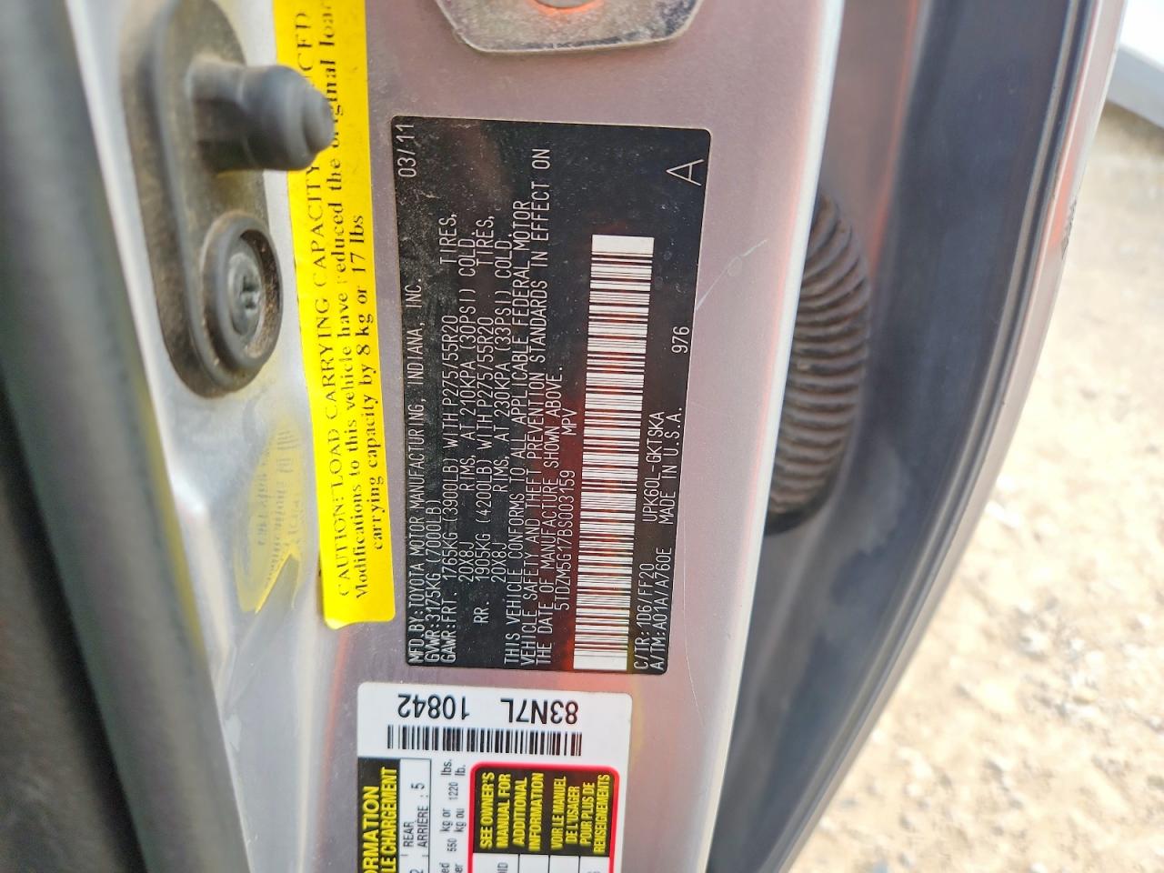 2011 Toyota Sequoia Sr5 Серебряный vin: 5TDZM5G17BS003159