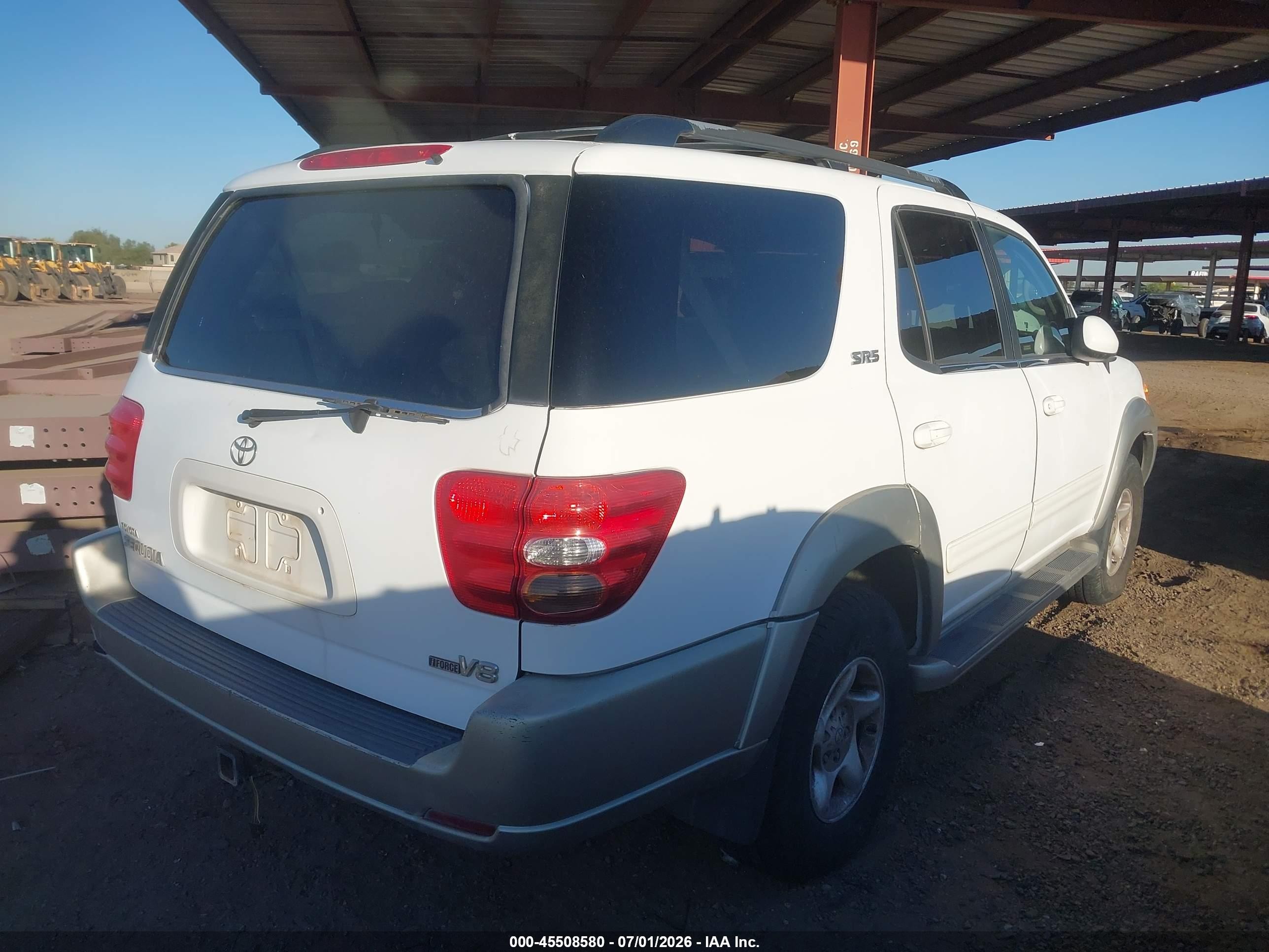2001 Toyota Sequoia Sr5 V8 Белый vin: 5TDZT34A01S052830