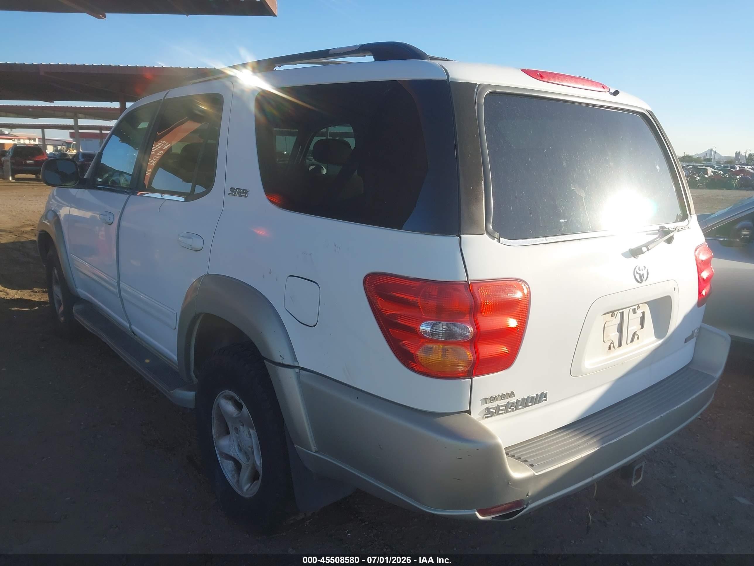 2001 Toyota Sequoia Sr5 V8 Белый vin: 5TDZT34A01S052830