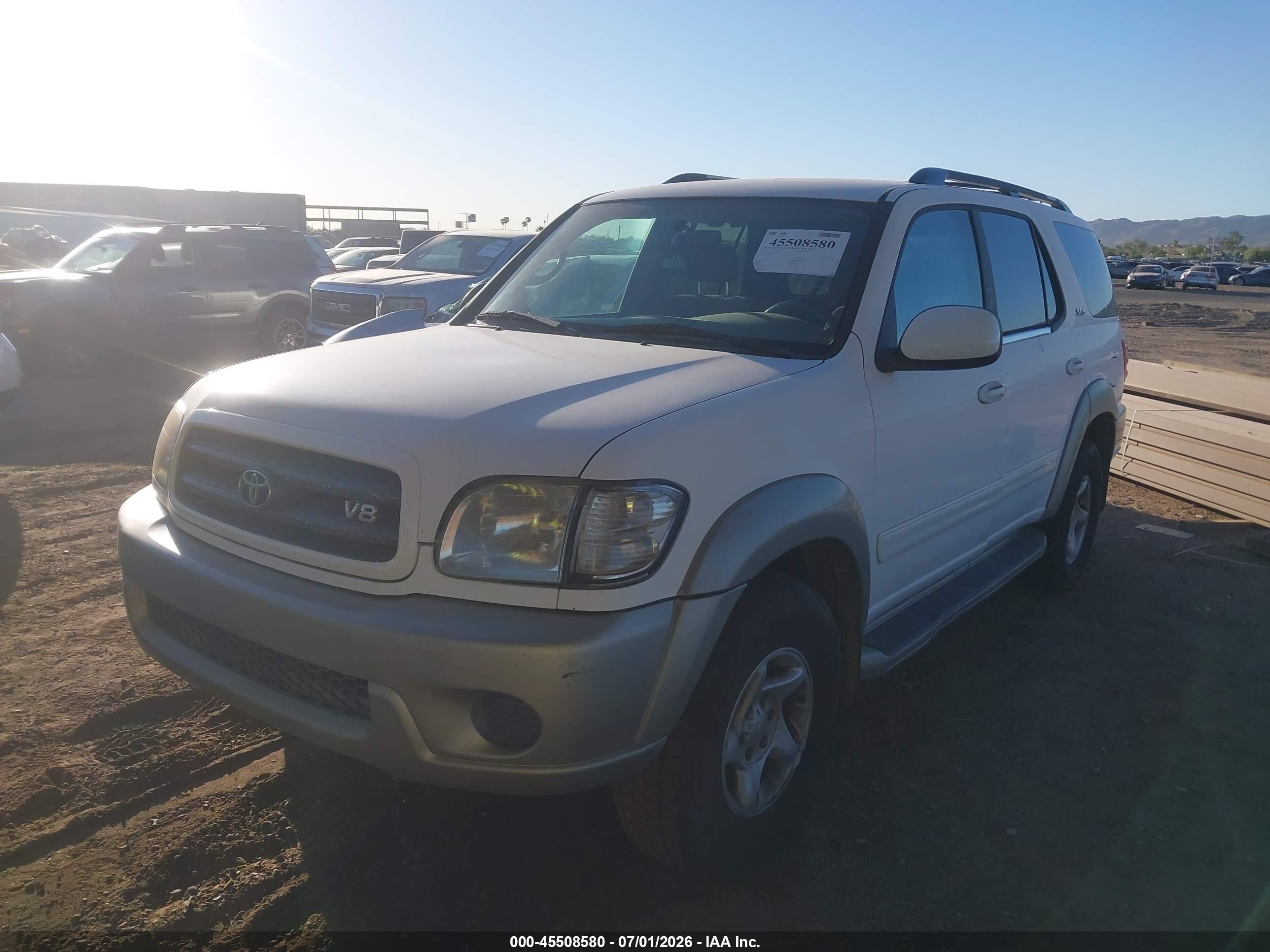 2001 Toyota Sequoia Sr5 V8 Белый vin: 5TDZT34A01S052830