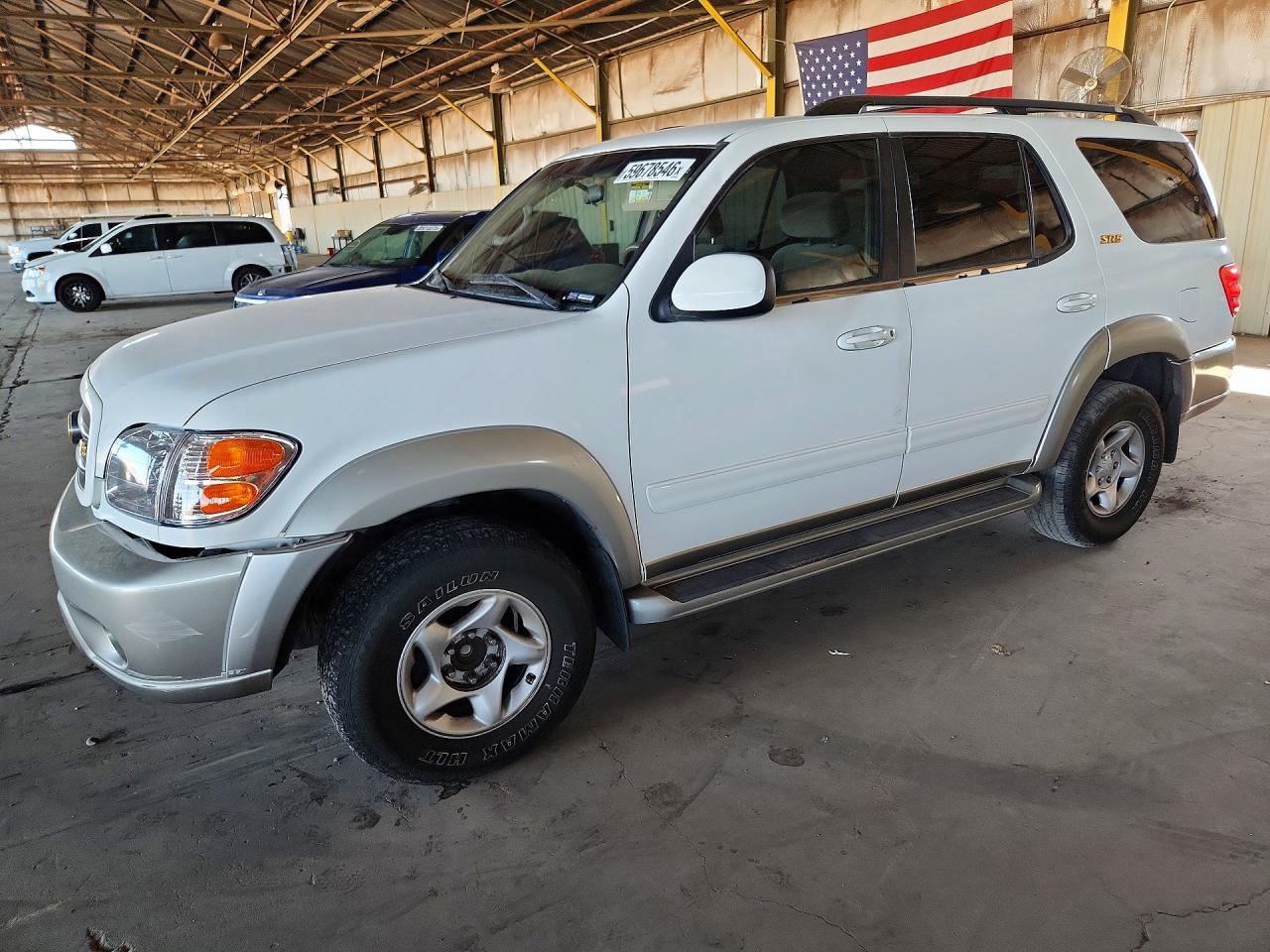 2002 Toyota Sequoia Sr5 White vin: 5TDZT34A02S073128
