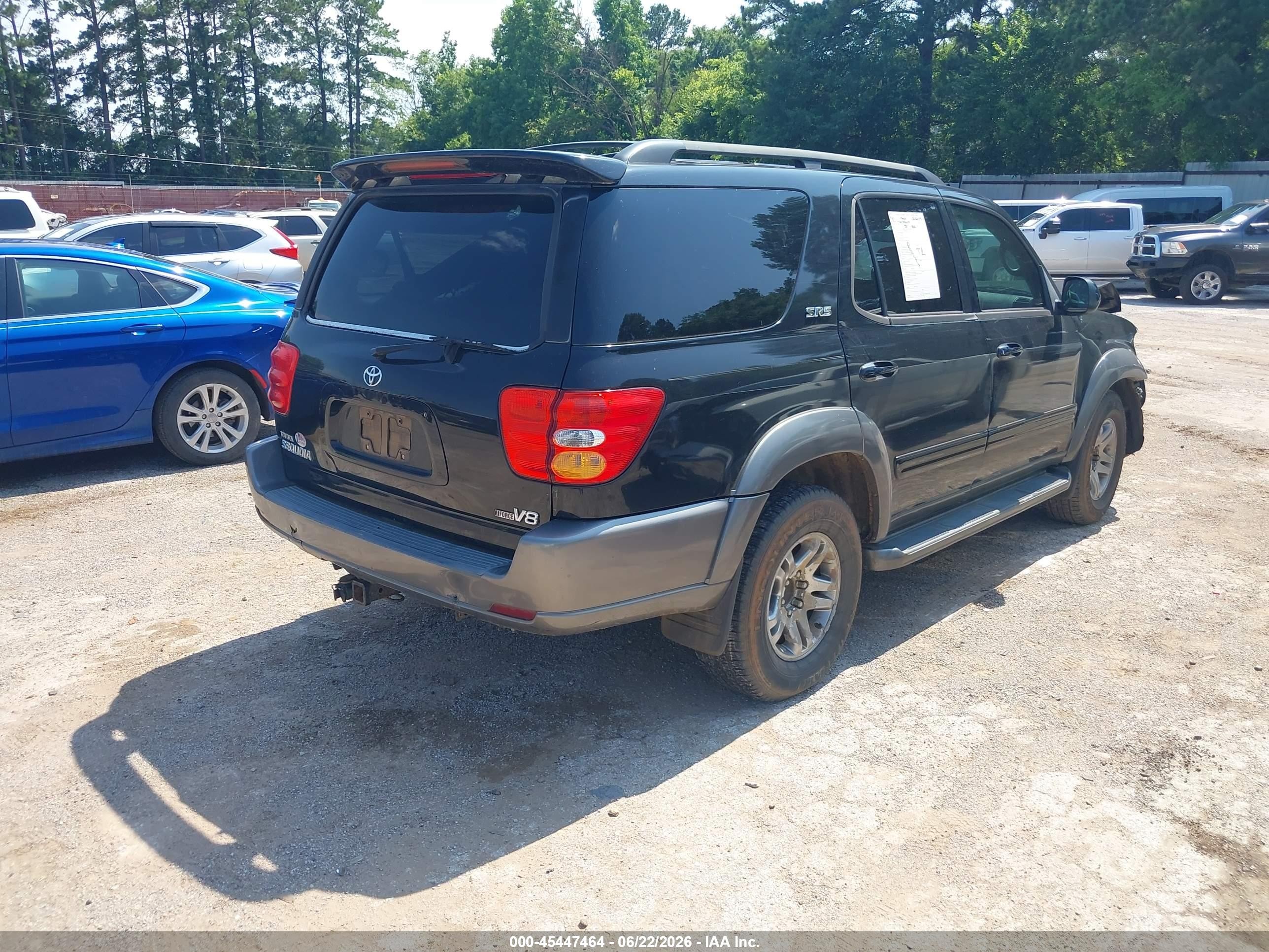 2004 Toyota Sequoia Sr5 V8 Black vin: 5TDZT34A04S210734