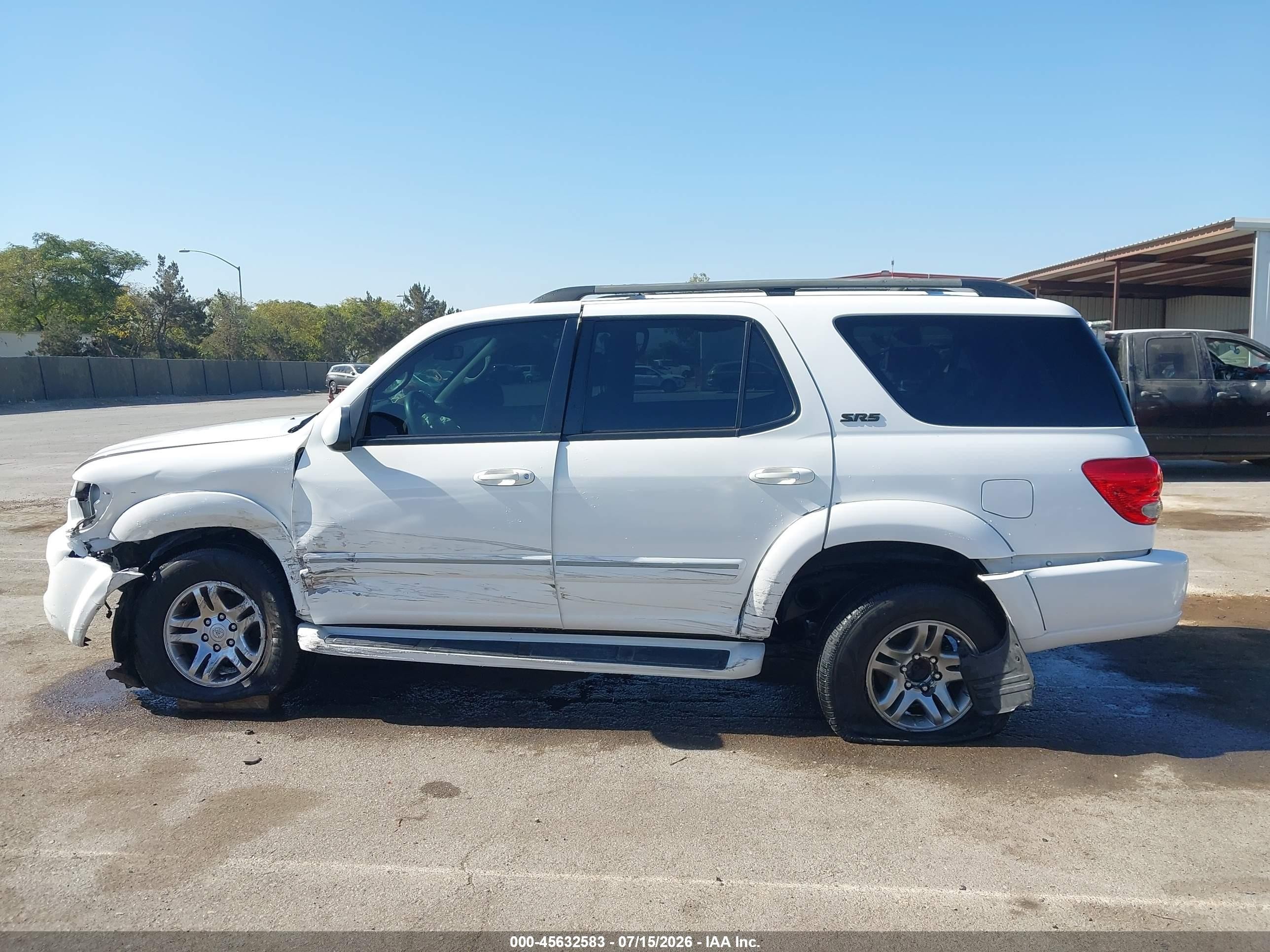 2007 Toyota Sequoia Sr5 White vin: 5TDZT34A07S285650