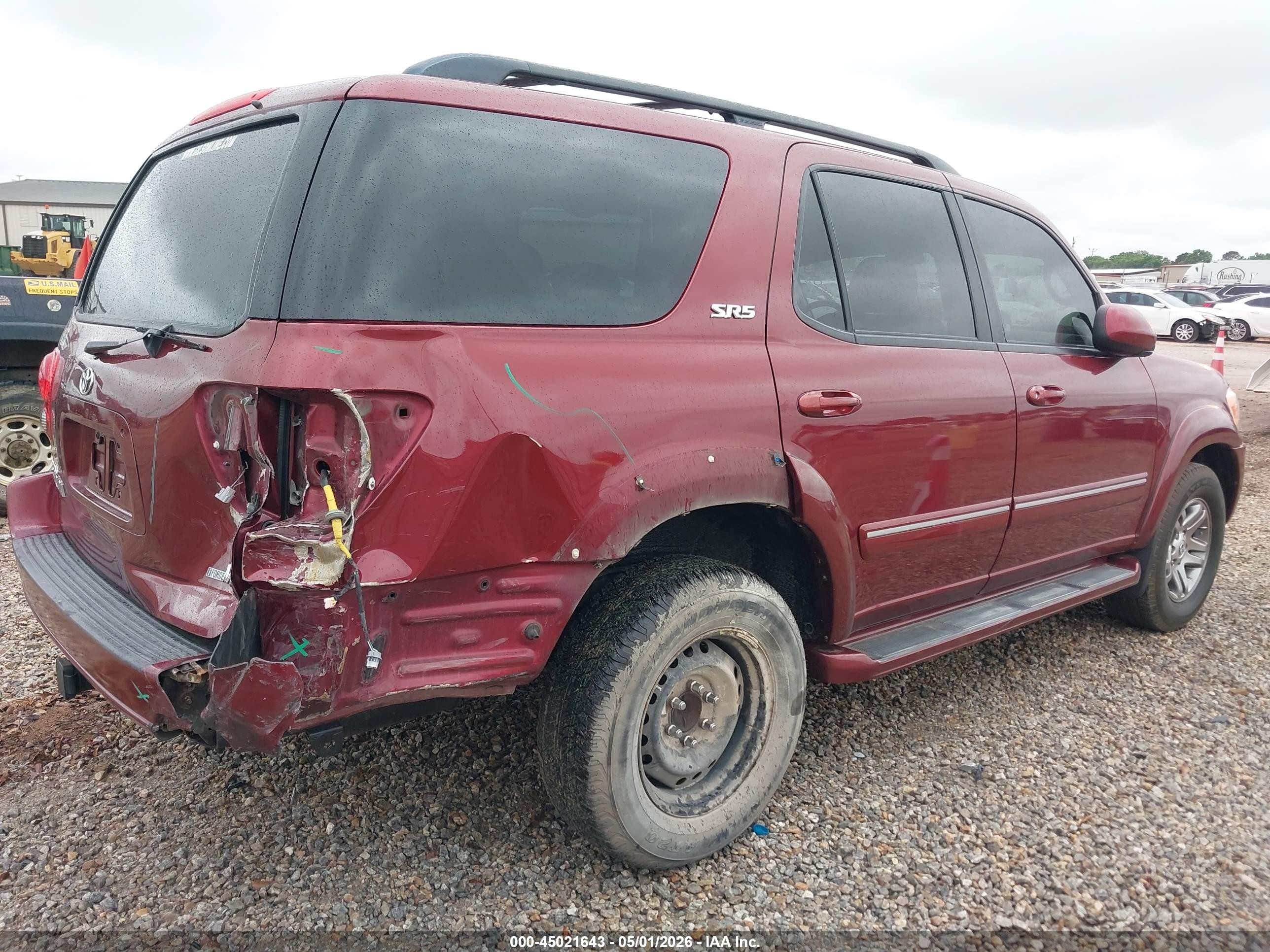 2007 Toyota Sequoia Sr5 V8 Maroon vin: 5TDZT34A07S288029