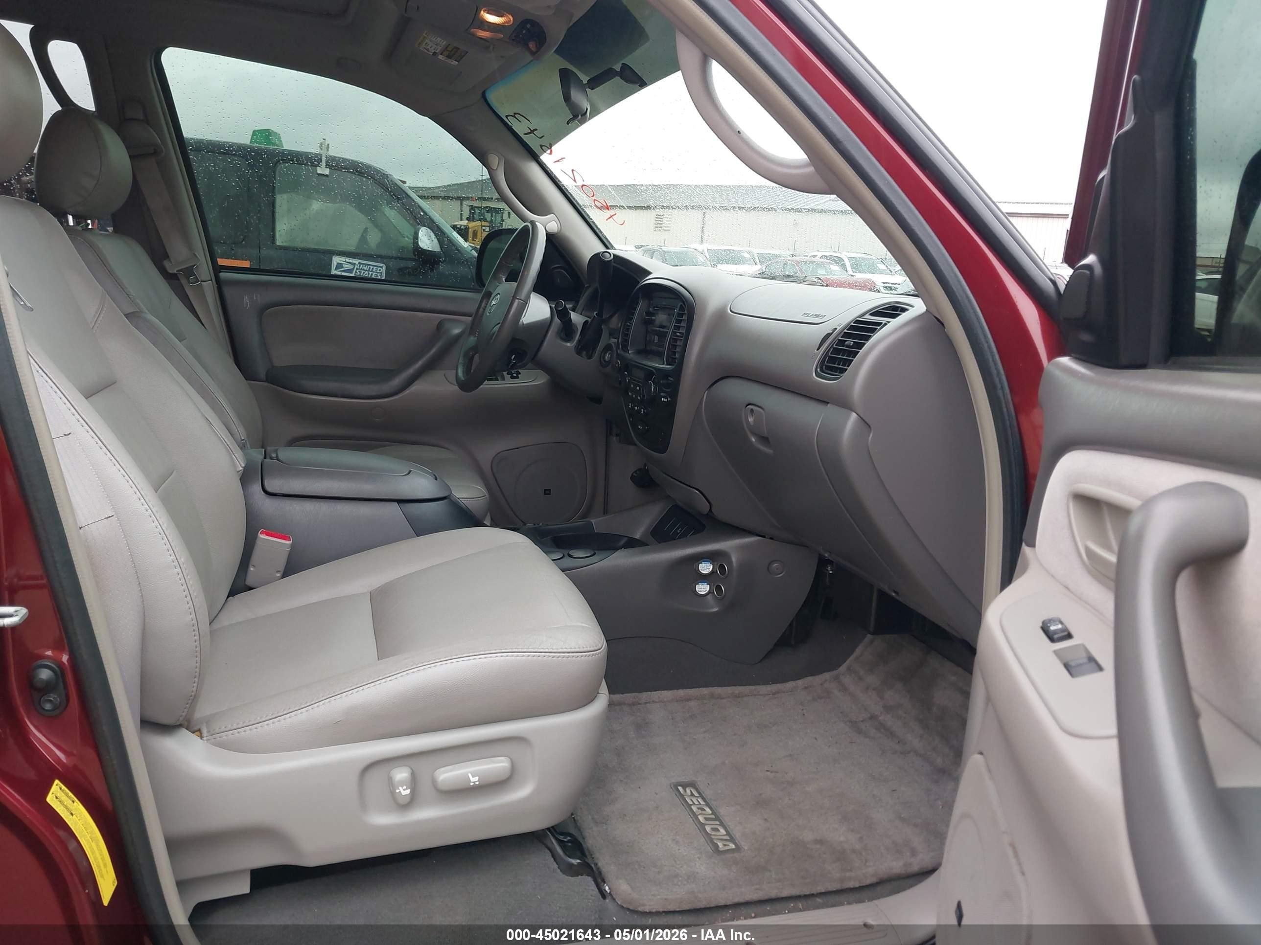 2007 Toyota Sequoia Sr5 V8 Maroon vin: 5TDZT34A07S288029