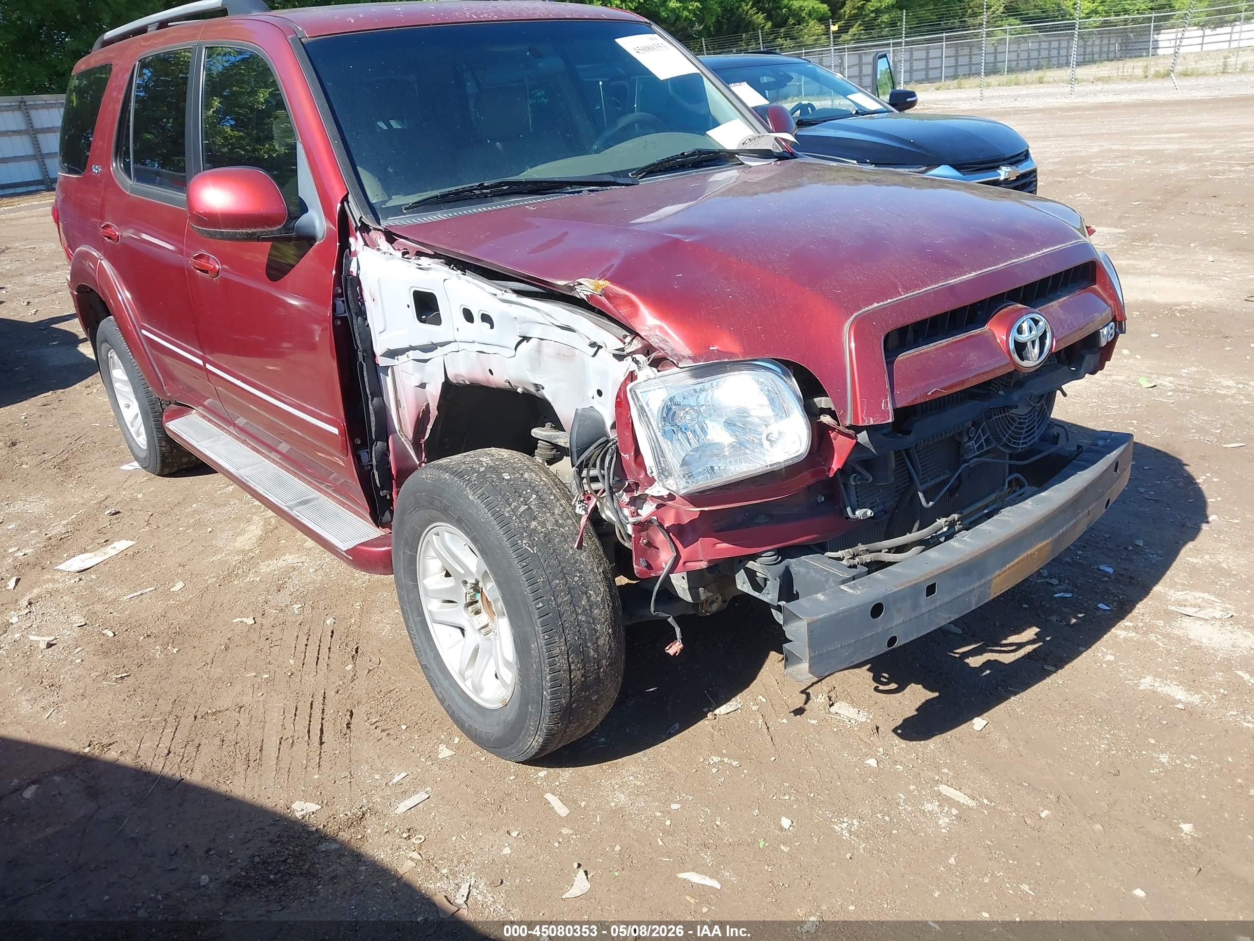 2007 Toyota Sequoia Sr5 V8 Темно-бордовый vin: 5TDZT34A07S289388
