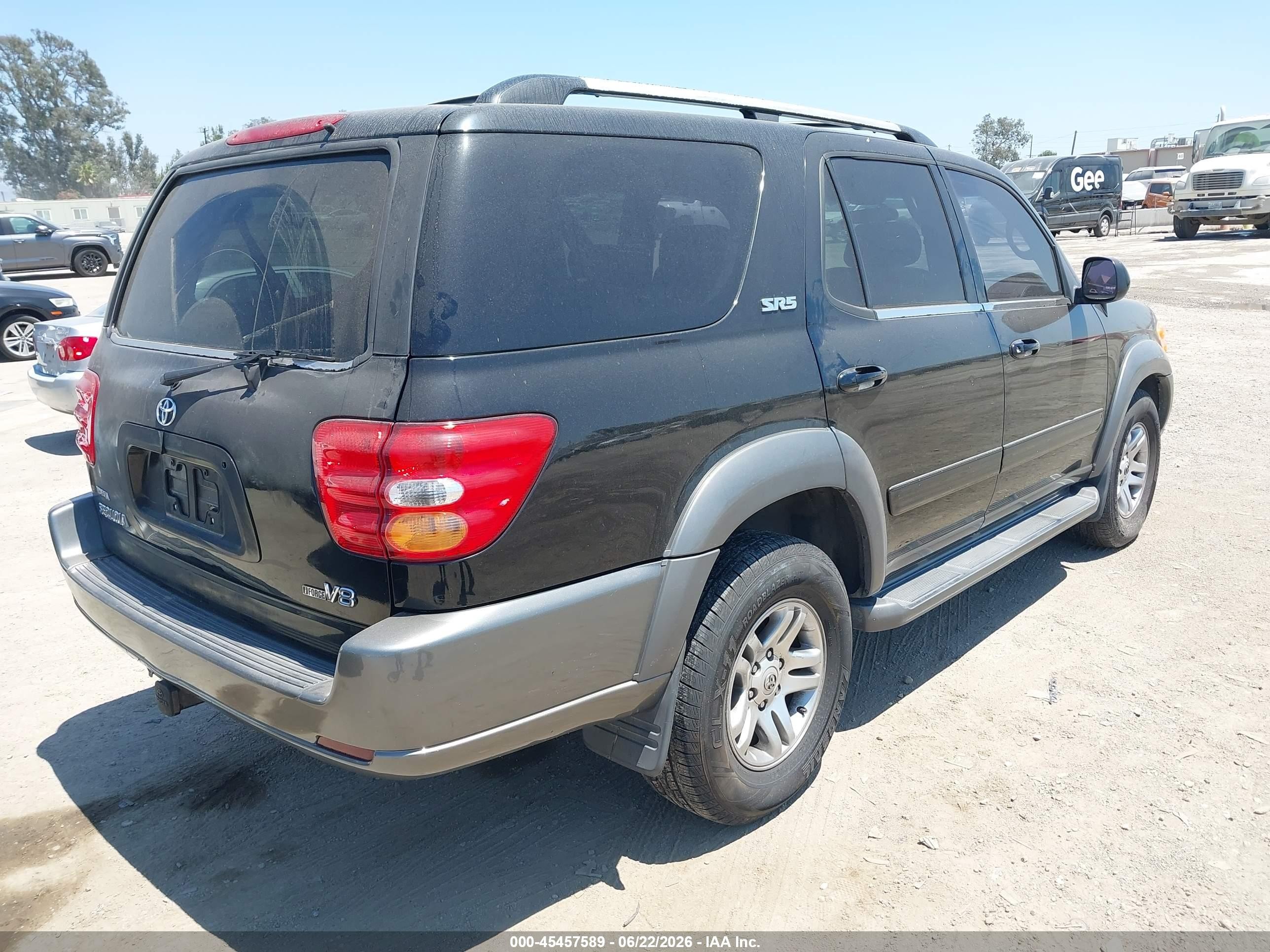 2003 Toyota Sequoia Sr5 V8 Black vin: 5TDZT34A23S163561
