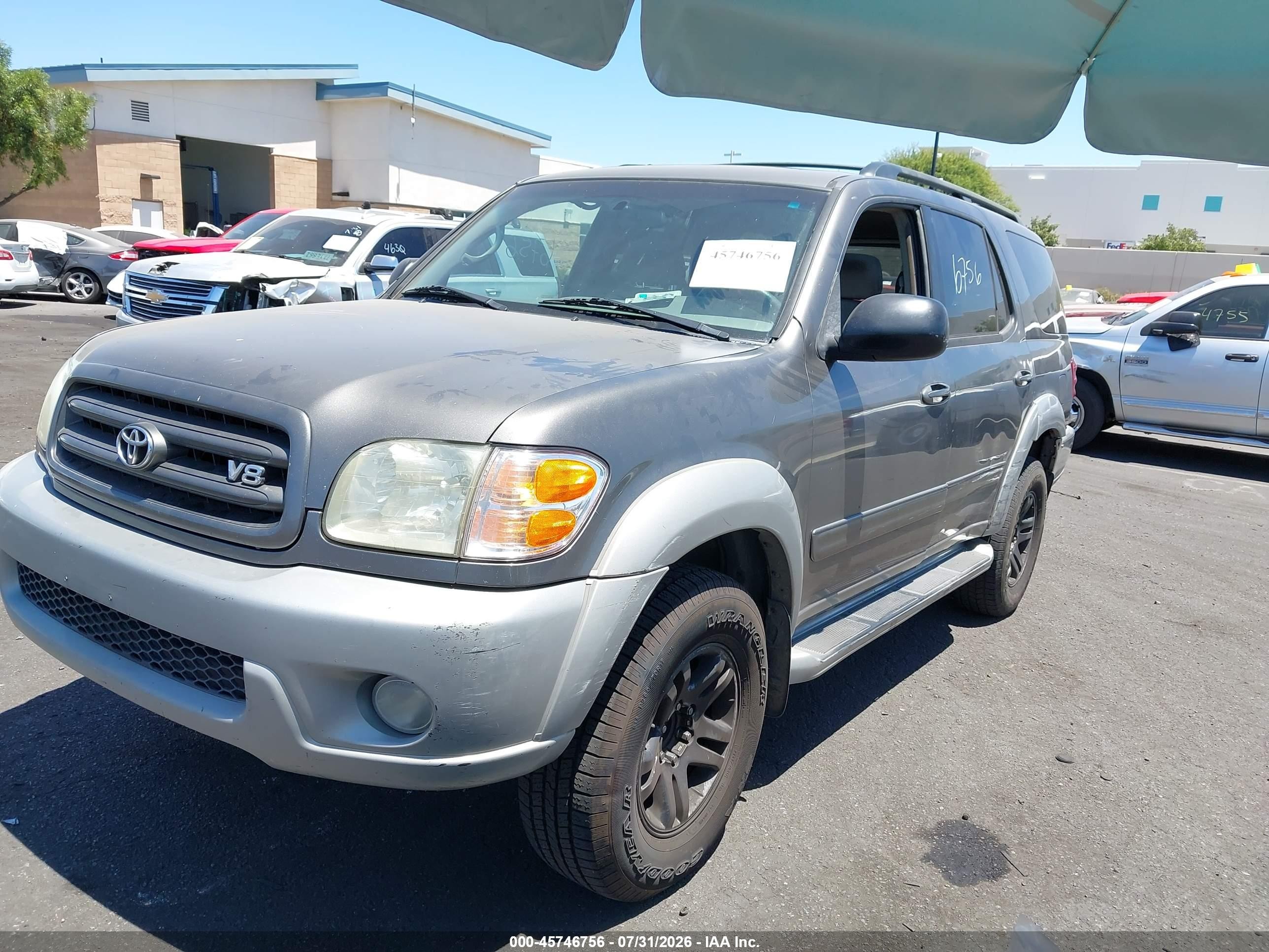 2003 Toyota Sequoia Sr5 V8 Beige vin: 5TDZT34A23S174530