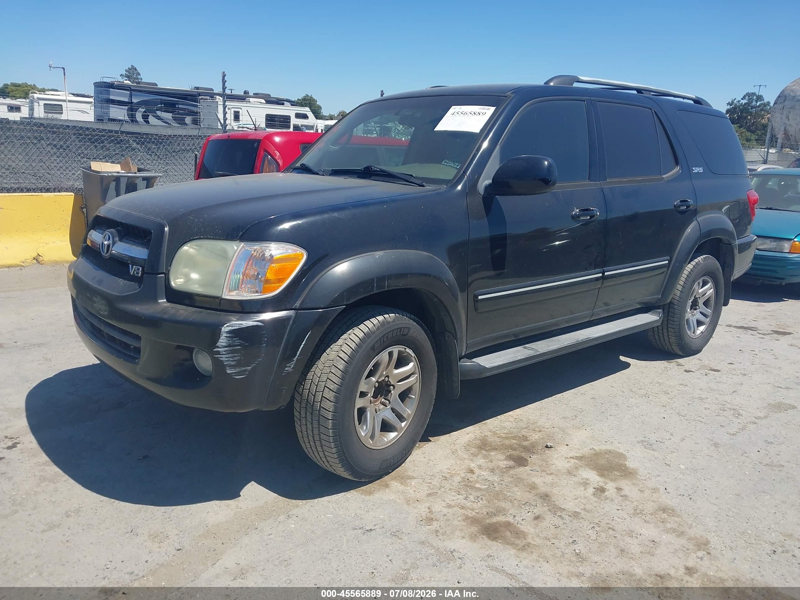2006 Toyota Sequoia Sr5 V8 Black vin: 5TDZT34A26S283820