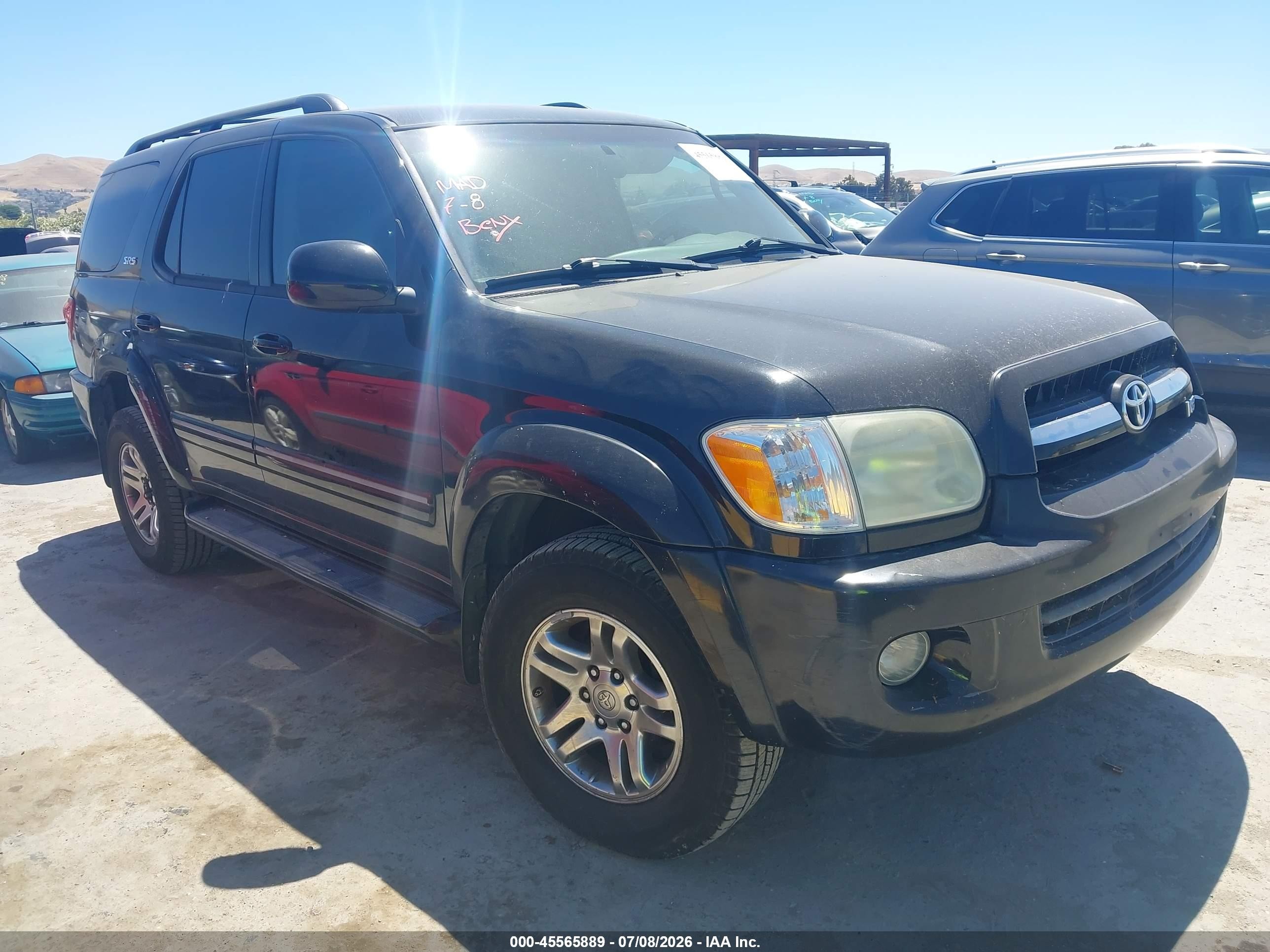2006 Toyota Sequoia Sr5 V8 Black vin: 5TDZT34A26S283820