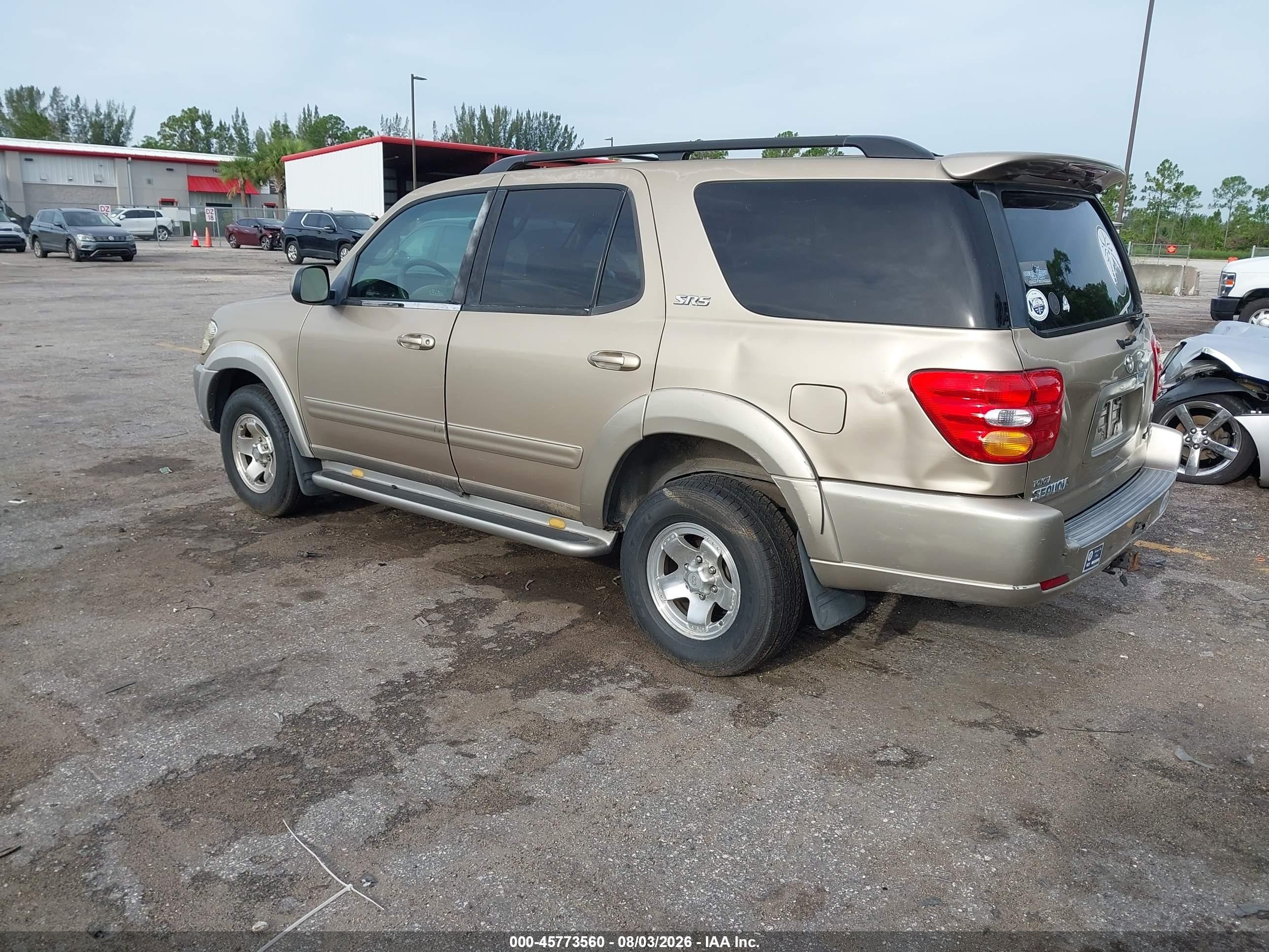 2003 Toyota Sequoia Sr5 V8 Золотой vin: 5TDZT34A33S139768