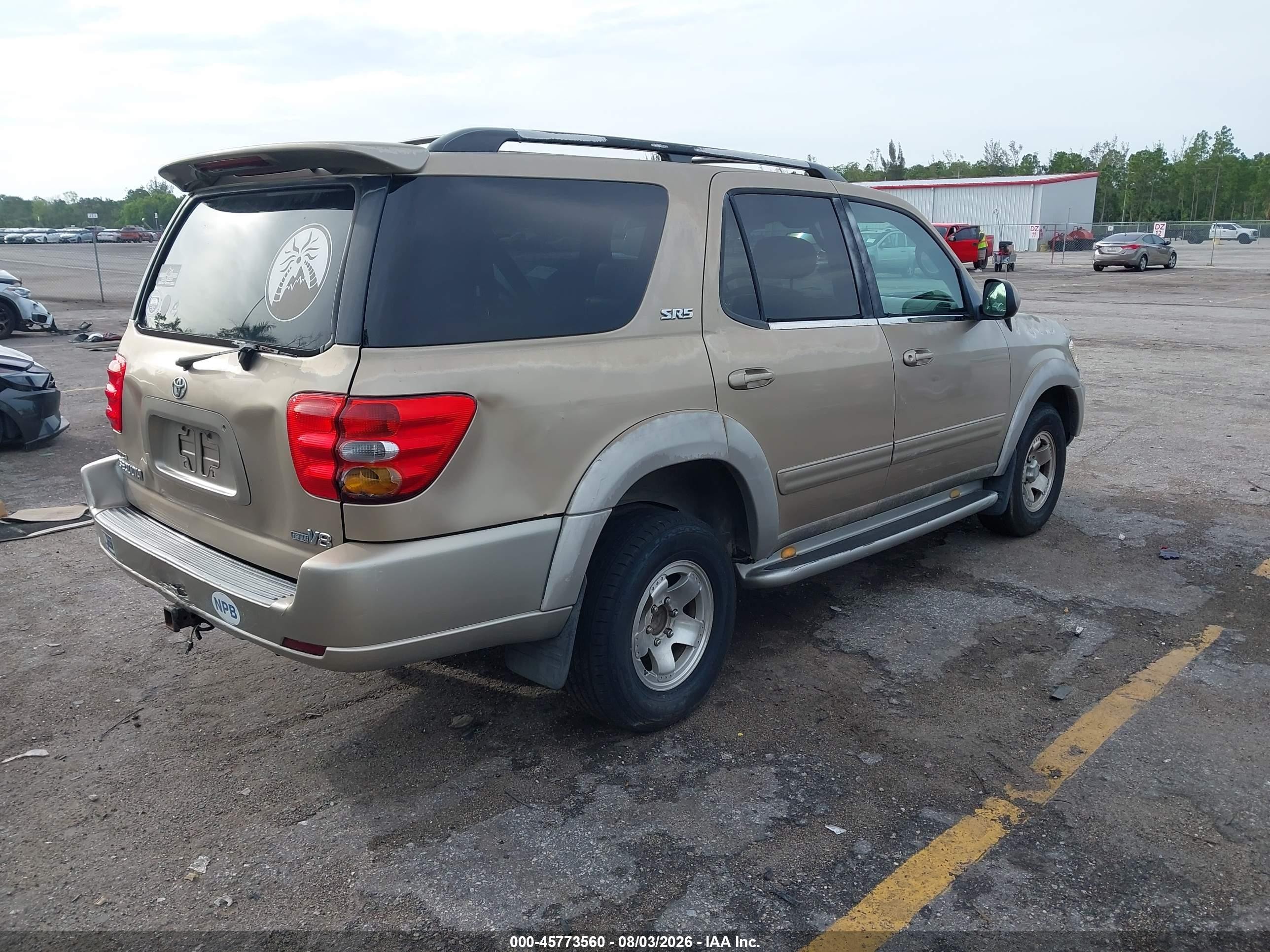 2003 Toyota Sequoia Sr5 V8 Золотой vin: 5TDZT34A33S139768