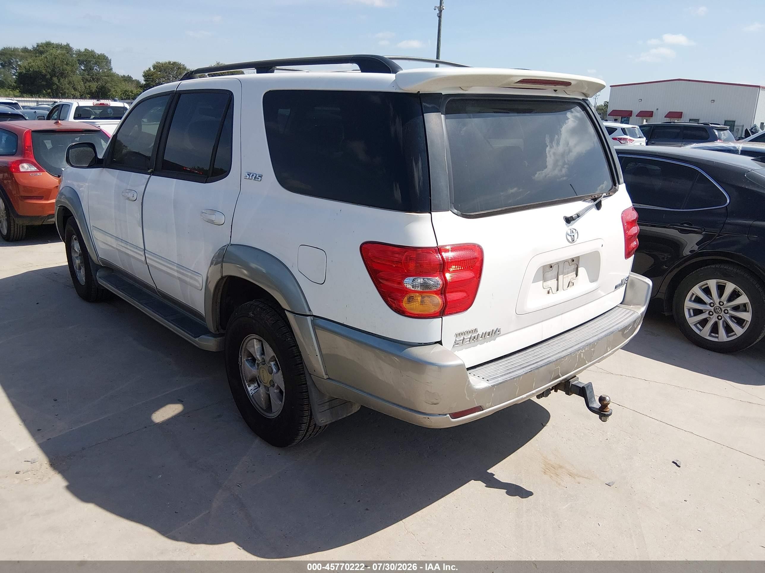 2003 Toyota Sequoia Sr5 V8 Белый vin: 5TDZT34A33S156635
