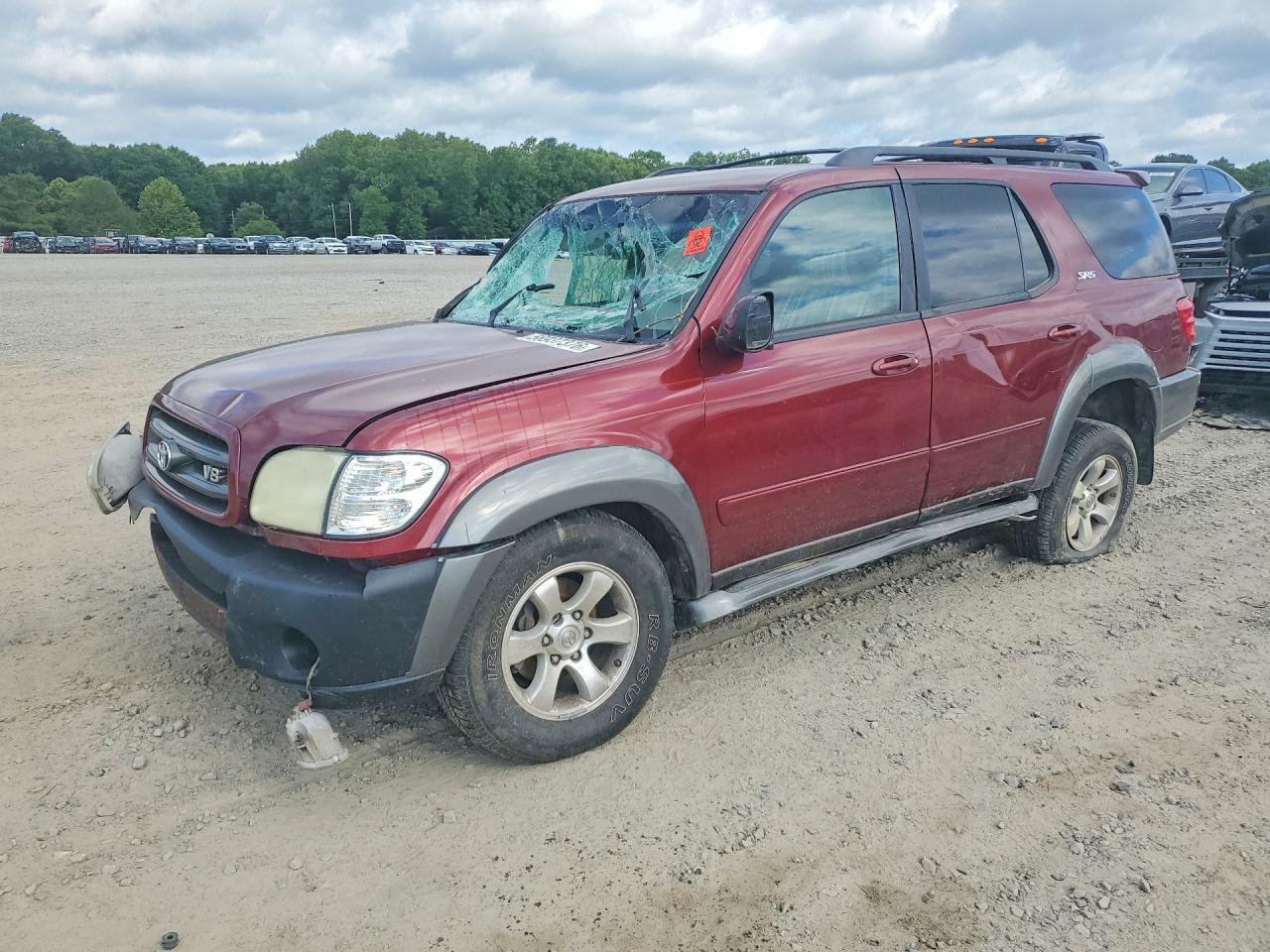 2003 Toyota Sequoia Sr5 Burgundy vin: 5TDZT34A33S182992